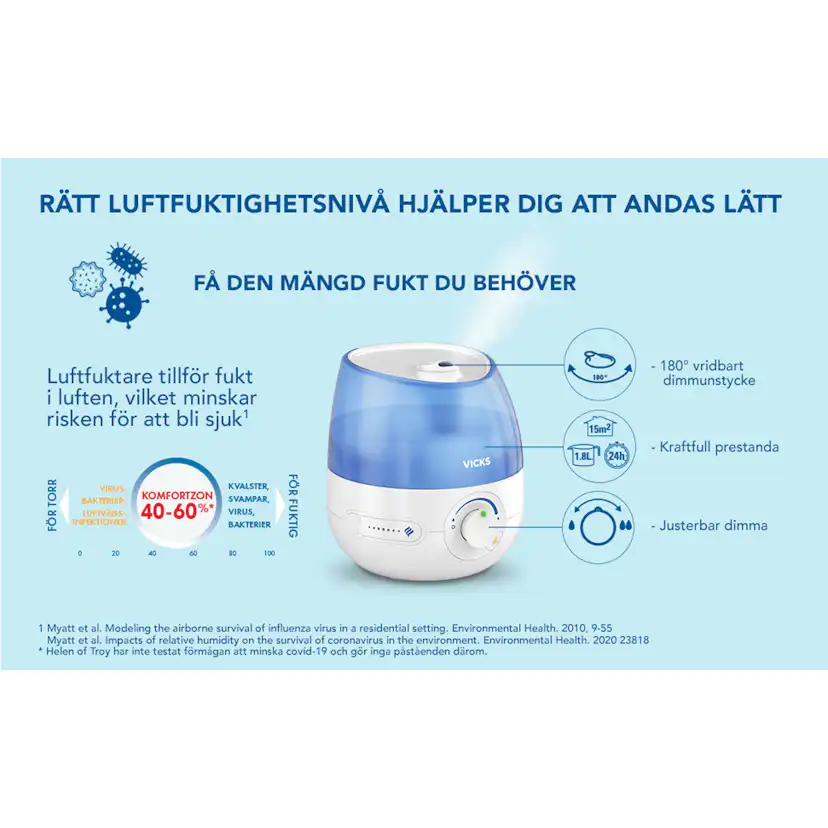 Luftfuktare Mini Cool Mist Ultrasonic VUL525