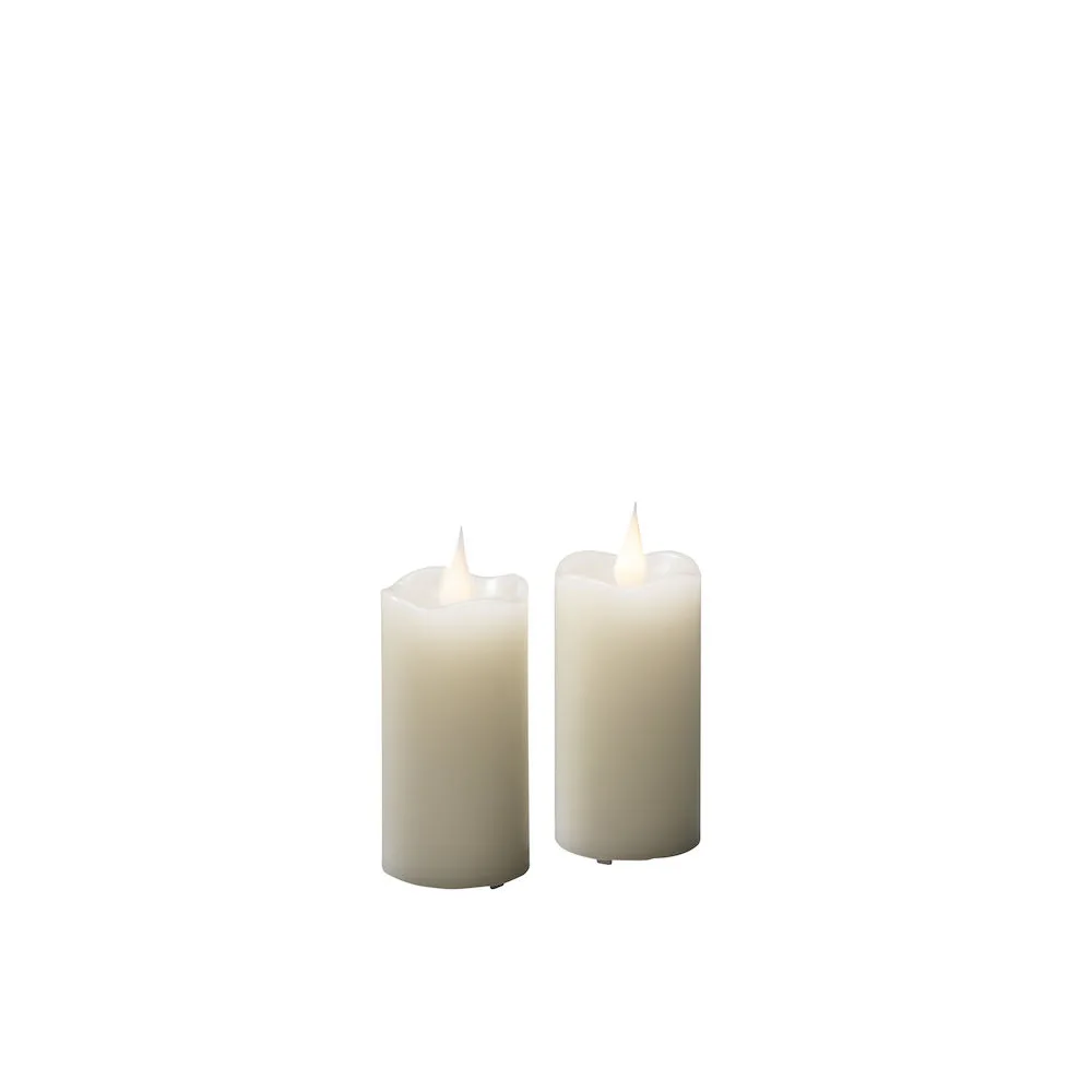 Vaxljus Gnosjö Konstsmide 5x10cm LED Batteriljus Vit 2st
