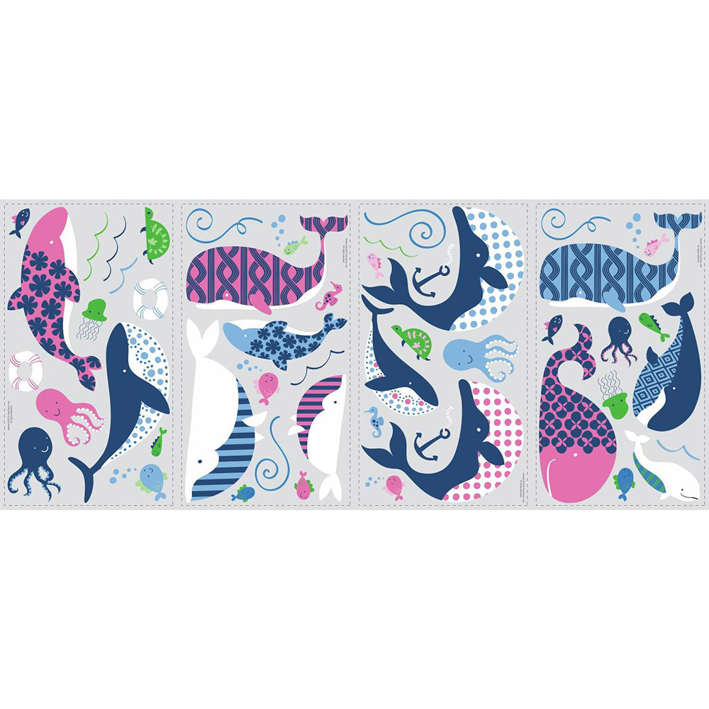 Väggdekor RoomMates Sea Whales