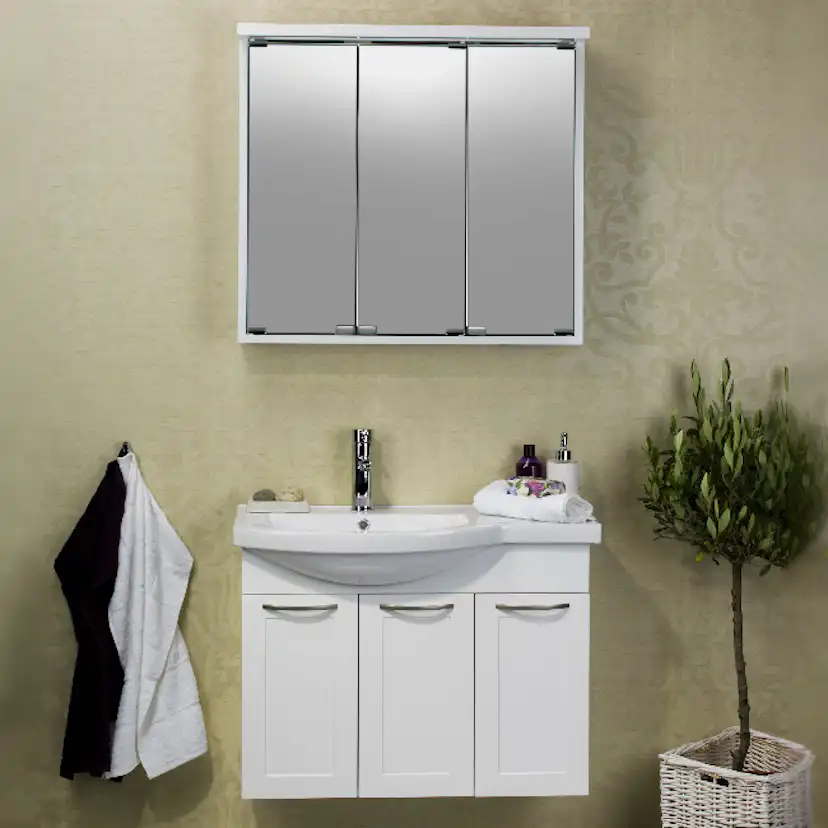 Möbelpaket Noro Fix Matt Vit Ramlucka Spegelskåp