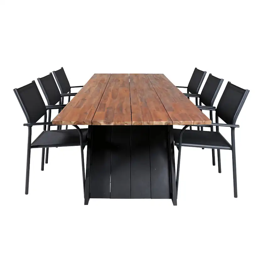 Matgrupp Venture Home Doni med 6 Samba Stapelbara Matstolar