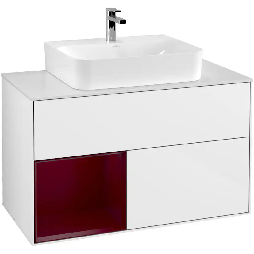 Tvättställsskåp Villeroy & Boch Finion med 2 Lådor Hylla och Bänkskiva för Centrerat Tvättställ
