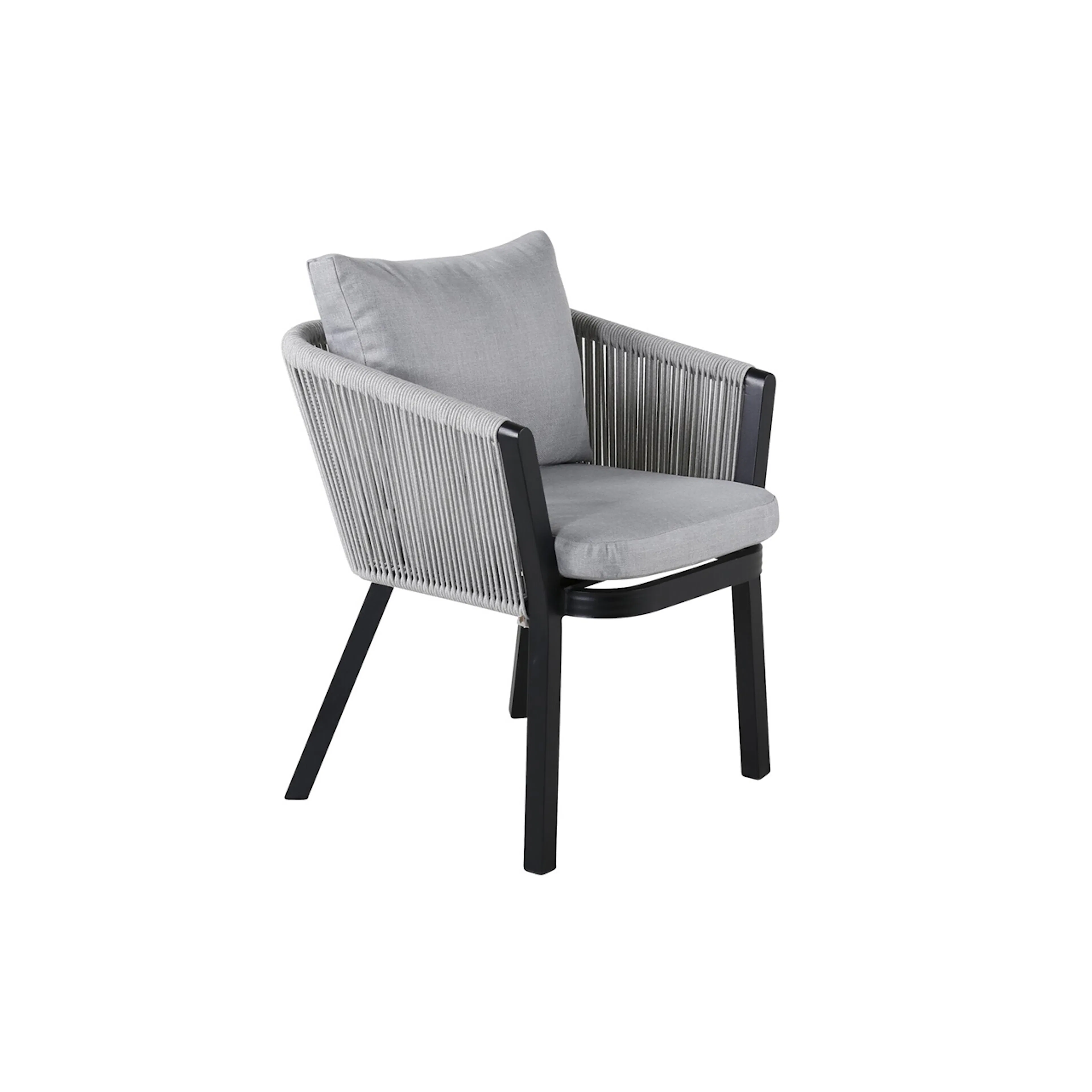 Virya Dining Chair - BLACK Alu / Grey cushion Svart/Grå