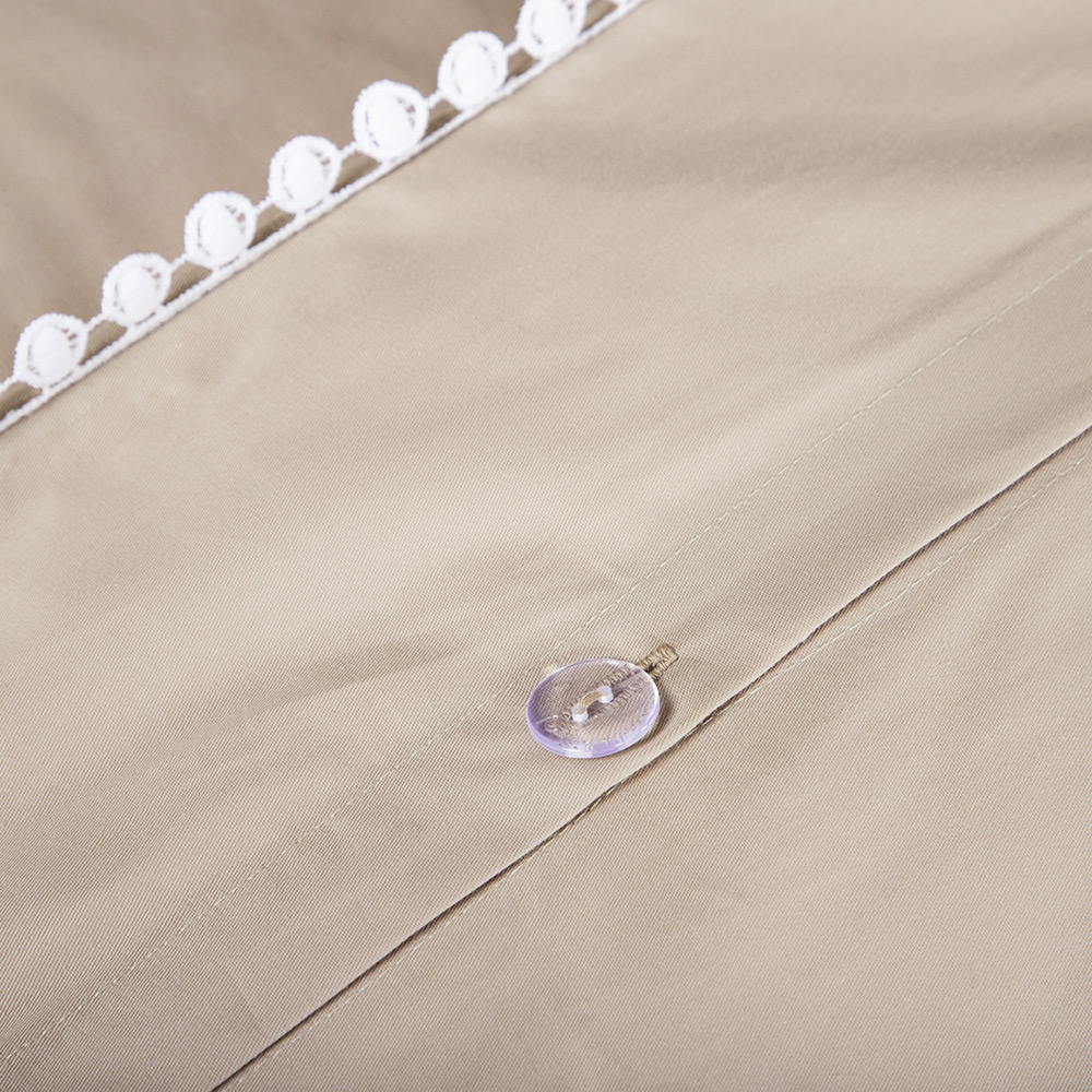 Livia Bed Set Cotton Sateen Beige White Decor 150x200 cm Färg: Beige, Mått: 150x200 cm