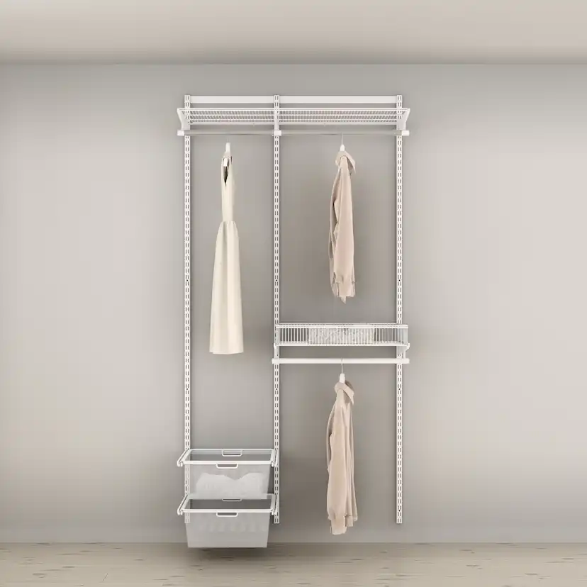 Garderobslösning Elfa Ready Solution Classic 11 110 cm Vit