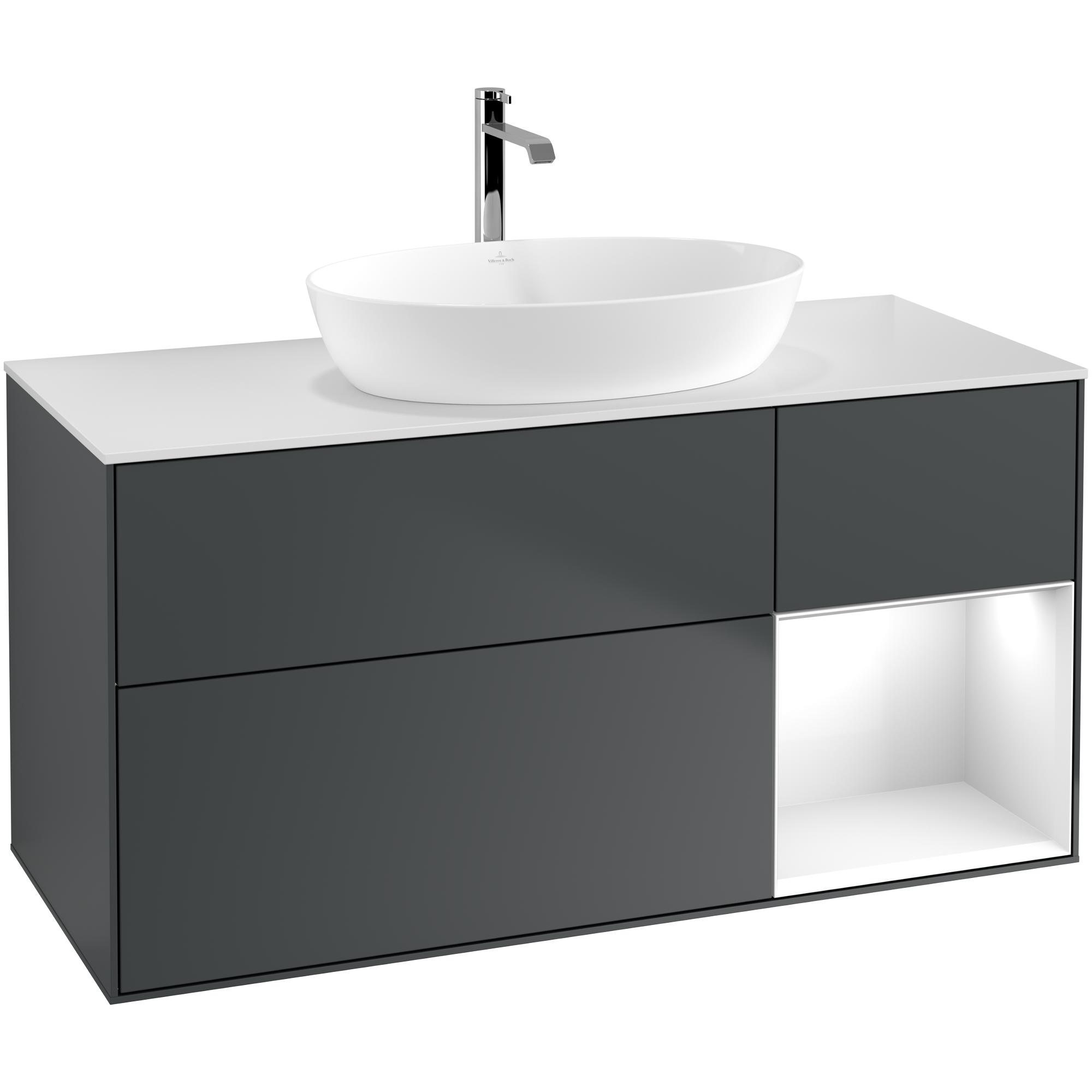 Tvättställsskåp Villeroy & Boch Finion med 3 Lådor Hylla och Bänkskiva för Fristående Tvättställ från Artis & Collaro