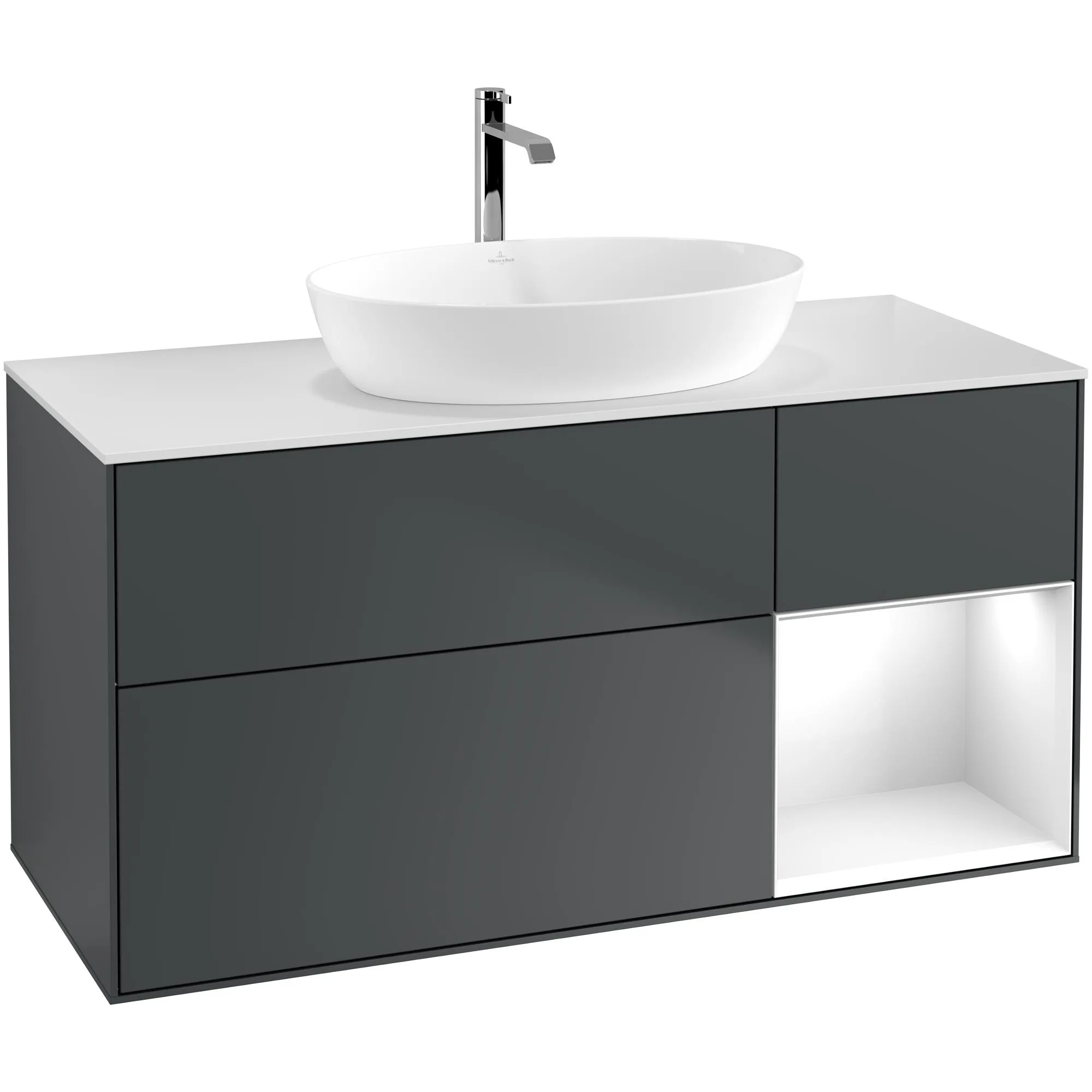 Tvättställsskåp Villeroy & Boch Finion med 3 Lådor Hylla och Bänkskiva för Fristående Tvättställ från Artis & Collaro
