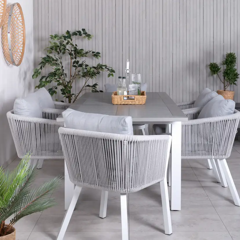 Matgrupp Venture Home Aleyna med 6 Virya Matstolar