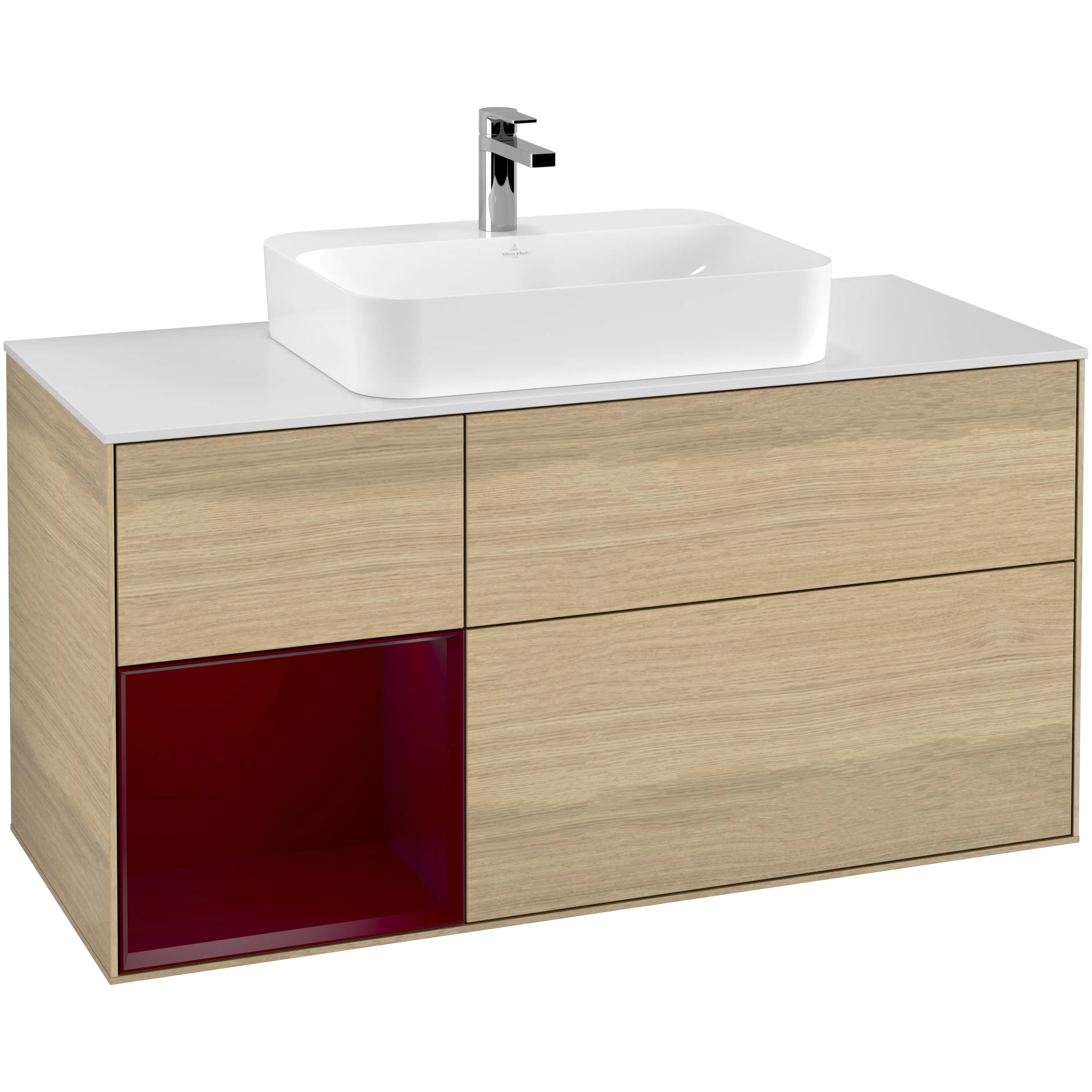 Tvättställsskåp Villeroy & Boch Finion med 3 Lådor Hylla och Bänkskiva för Ytmonterat Tvättställ