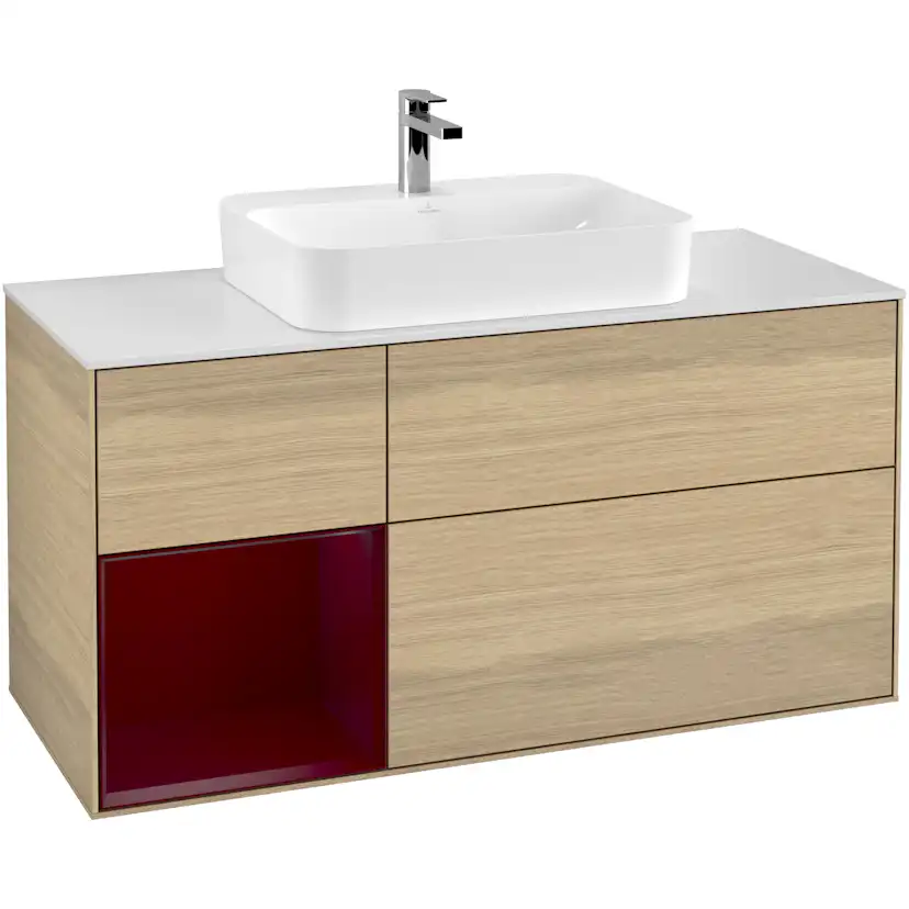 Tvättställsskåp Villeroy & Boch Finion med 3 Lådor Hylla och Bänkskiva för Ytmonterat Tvättställ