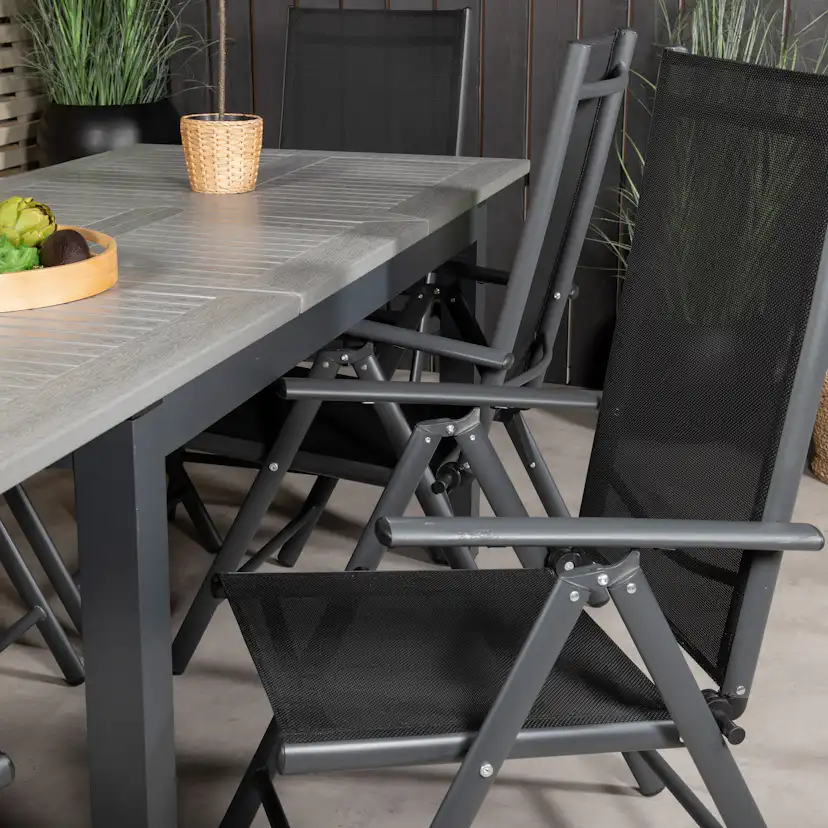 Matgrupp Venture Home Aleyna 160/240 med 6 Bront Positionsstolar