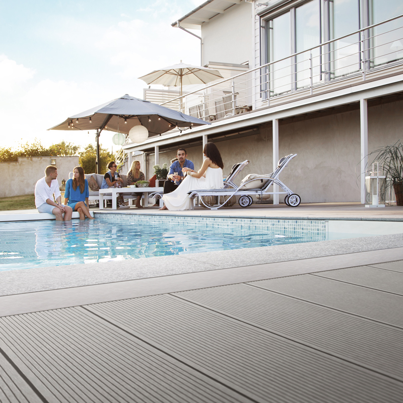 Komposittrall gop Woodlon Ljusgrå Solid 5400 mm Helpall