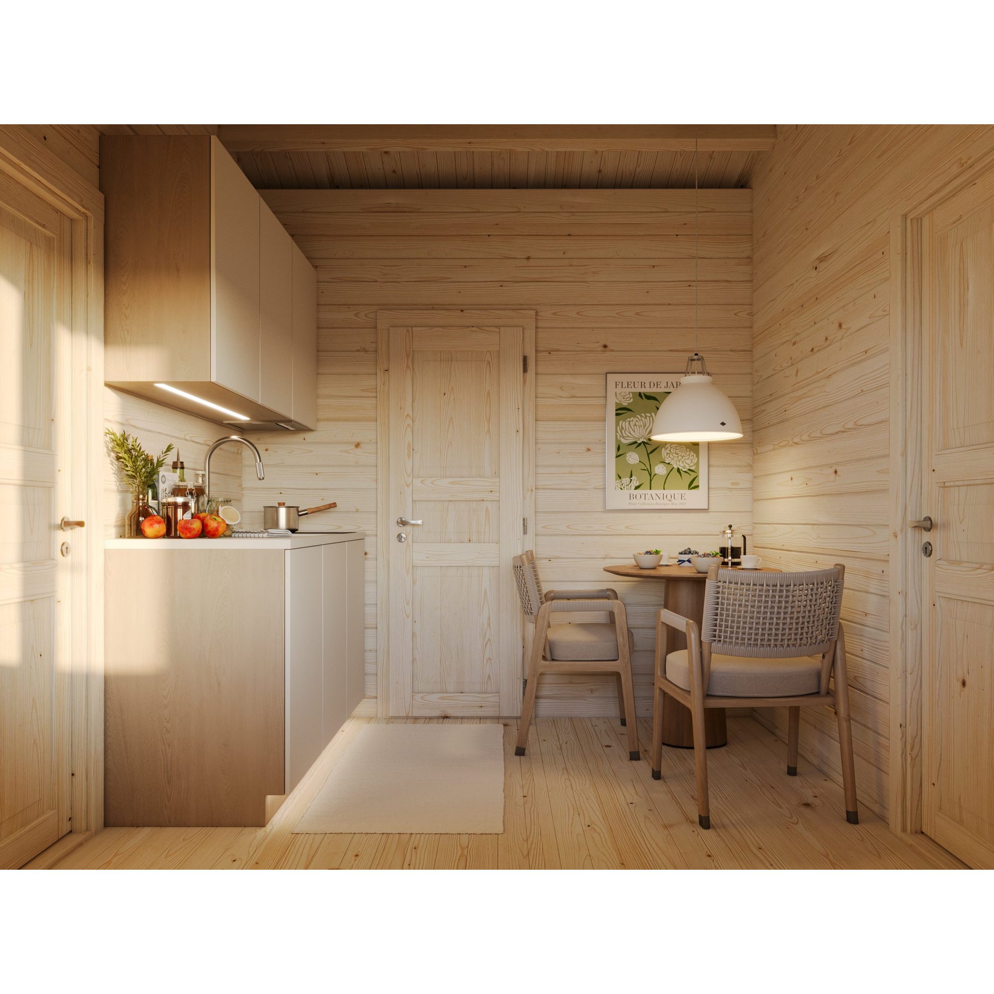 Fritidshus Palmako Sandra 38,6 m² Komplett Stuga med Altan & Sadeltak