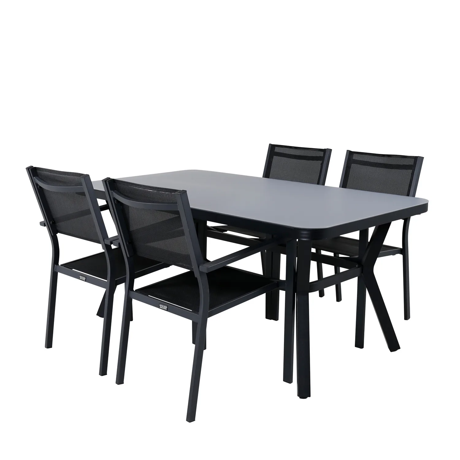 Virya Dining Table - BLACK Alu / Grey Glass - small table+Co Svart