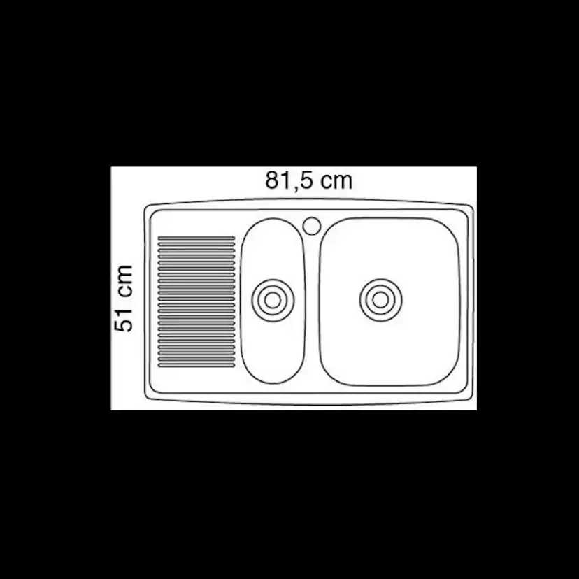 Infälld Diskbänk Intra Horizon HZD815SHR Rostfri Insatsbänk med Dubbel Diskho