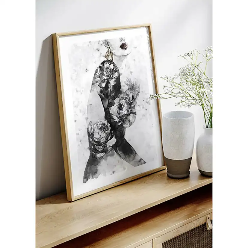 Poster Gallerix Watercolor Woman With Flowers