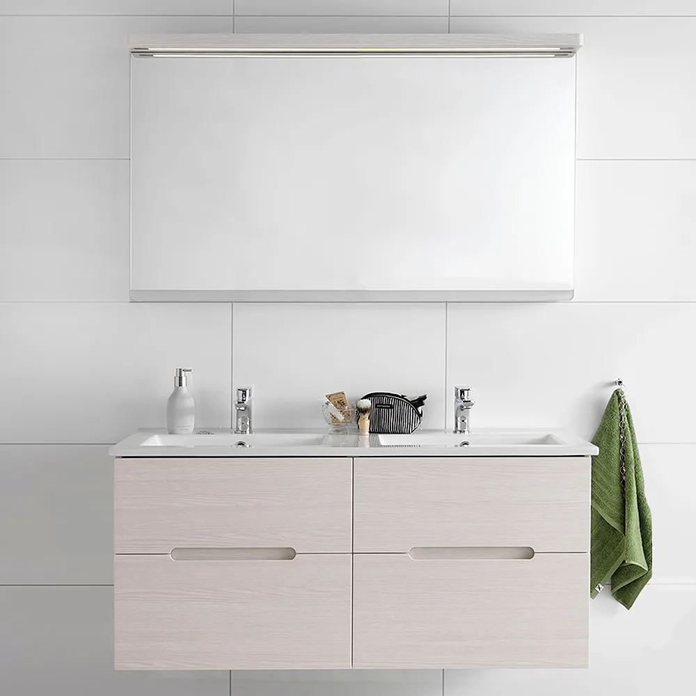 Möbelpaket Hafa Sun Vit Ek Spegelskåp Dubbel