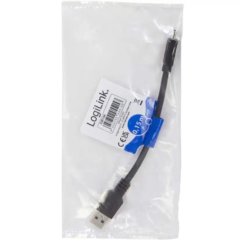 USB-C-kabel LogiLink USB 3.2 Gen1 15W 0,15 m