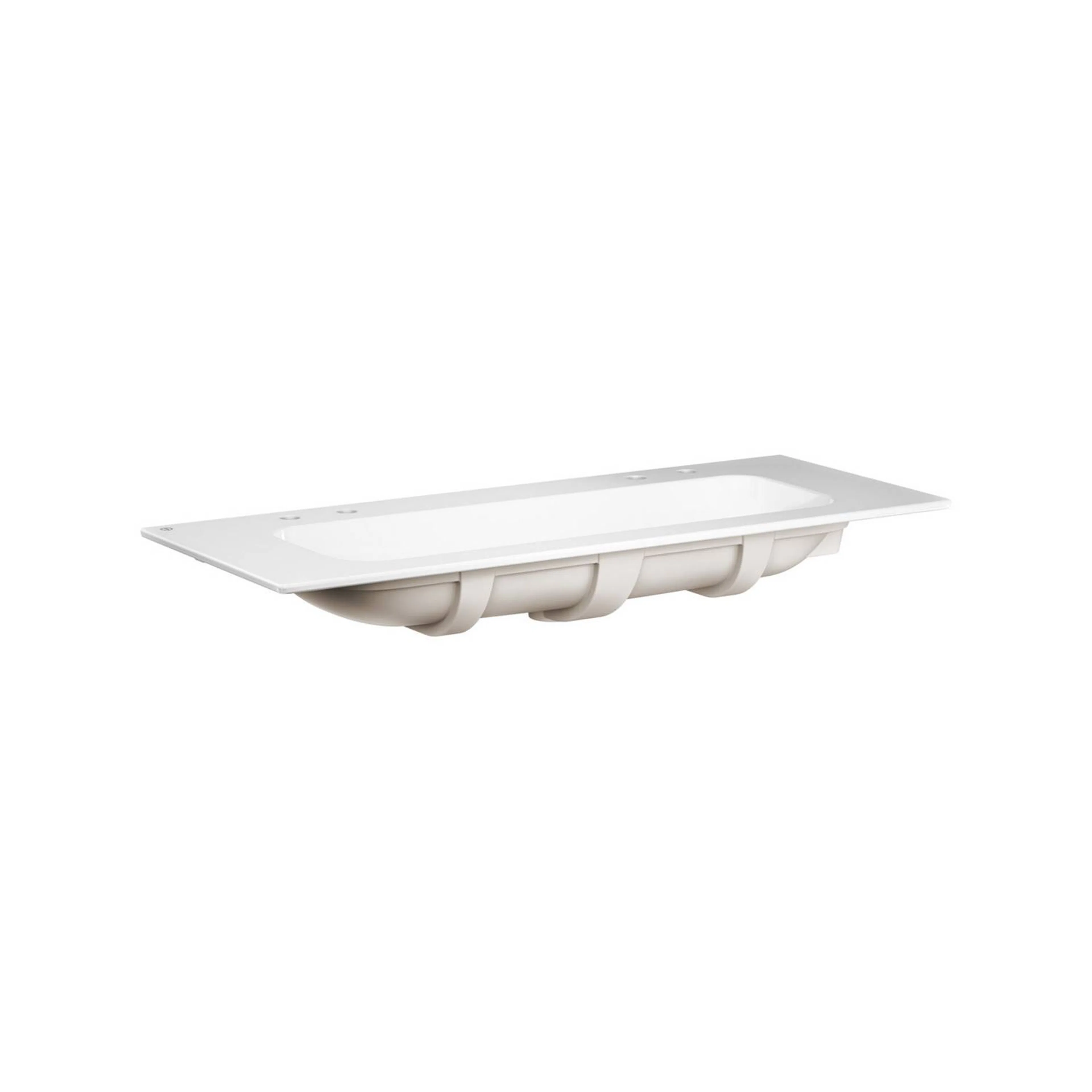 Artic slim Möbeltvättställ. Vit 120cm fyra blandarhål 4-hål