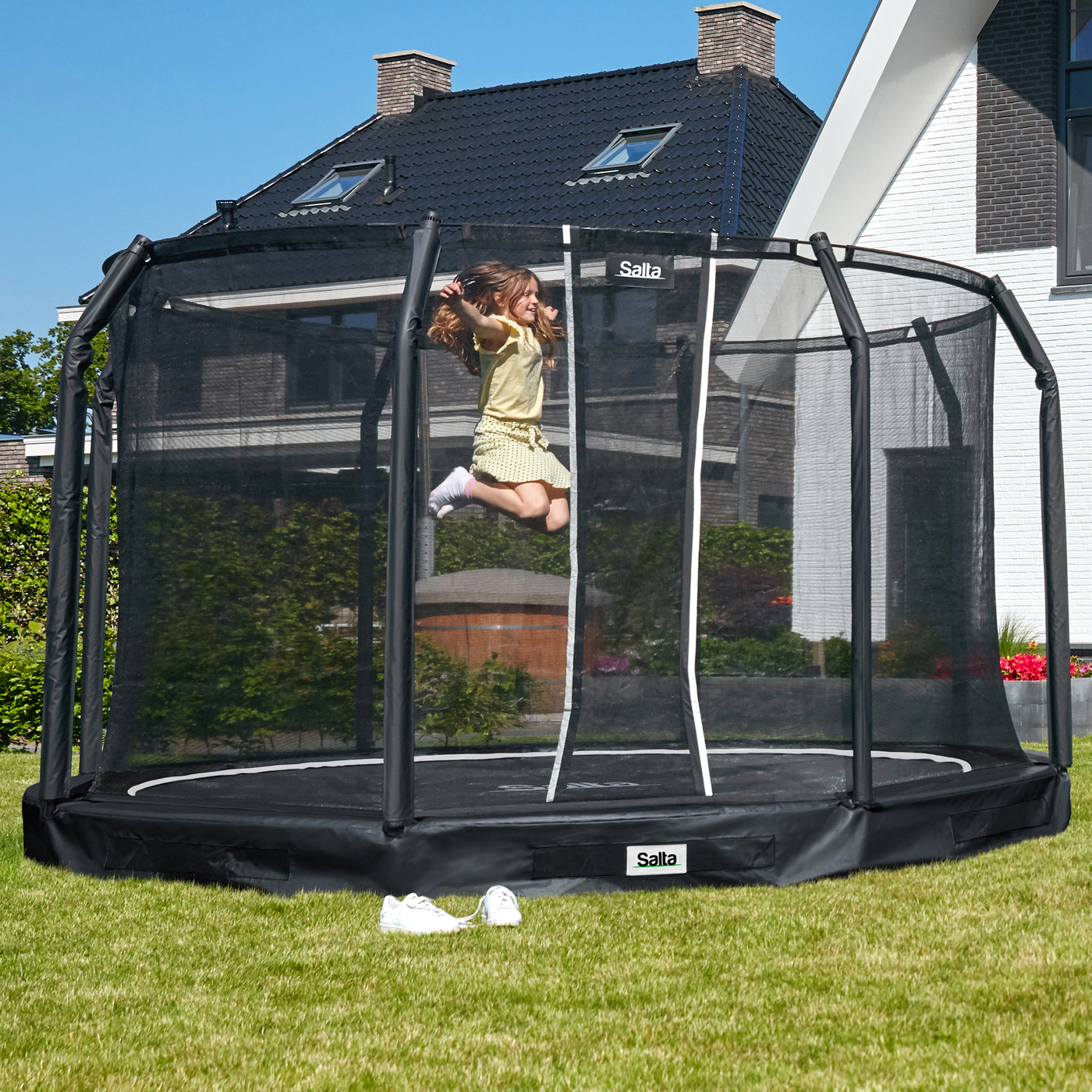 Studsmatta Salta Premium Ground inkl. säkerhetsnät Ø366 cm