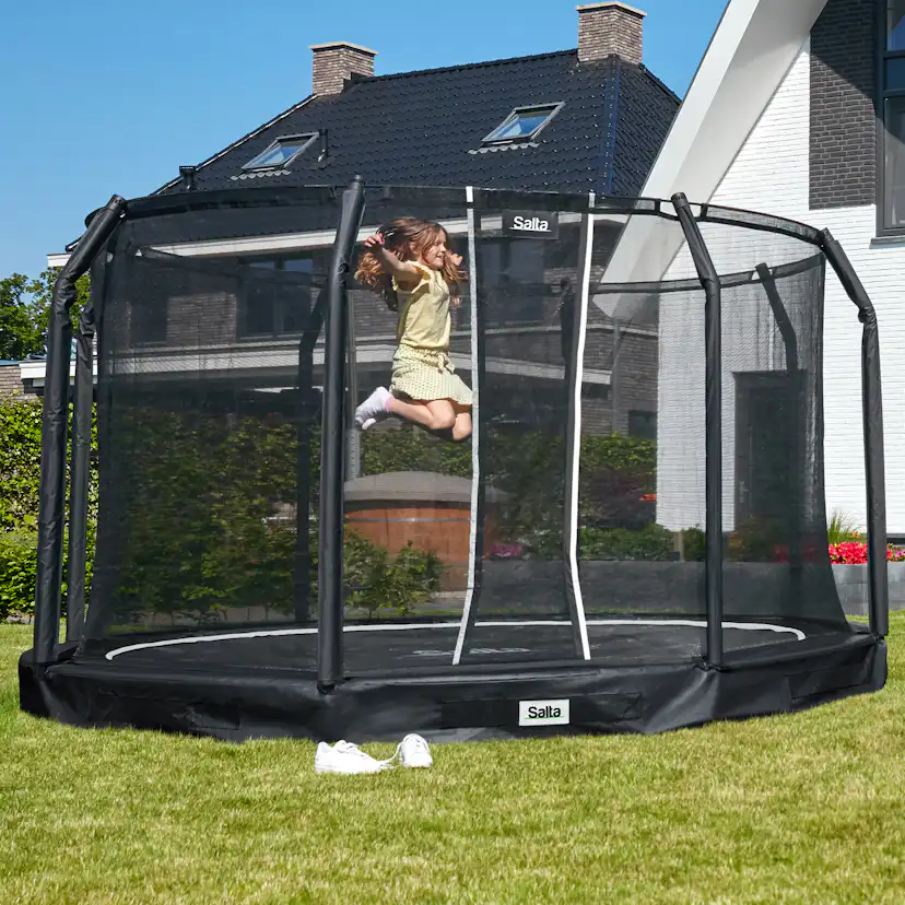 Studsmatta Salta Premium Ground inkl. säkerhetsnät Ø366 cm