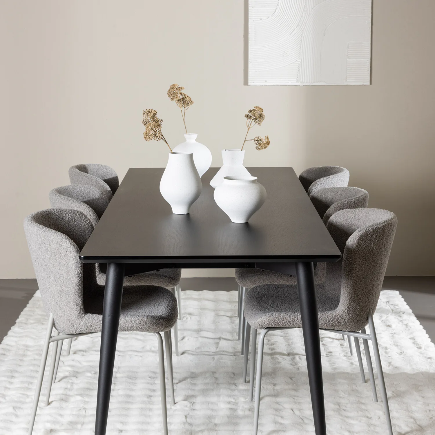Ellis Dining Table with Modesto Dining Chair Svart/Grå