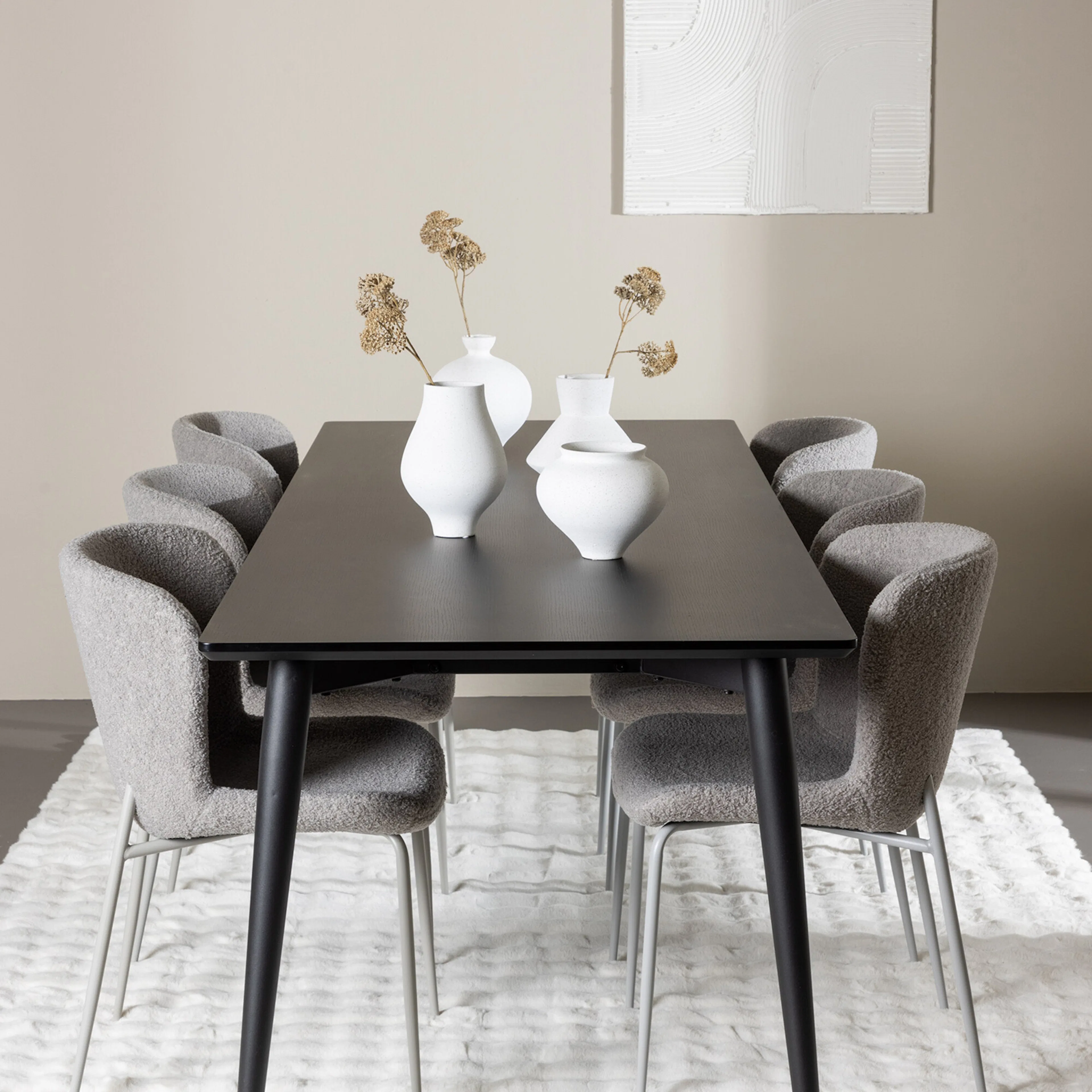 Ellis Dining Table with Modesto Dining Chair Svart/Grå