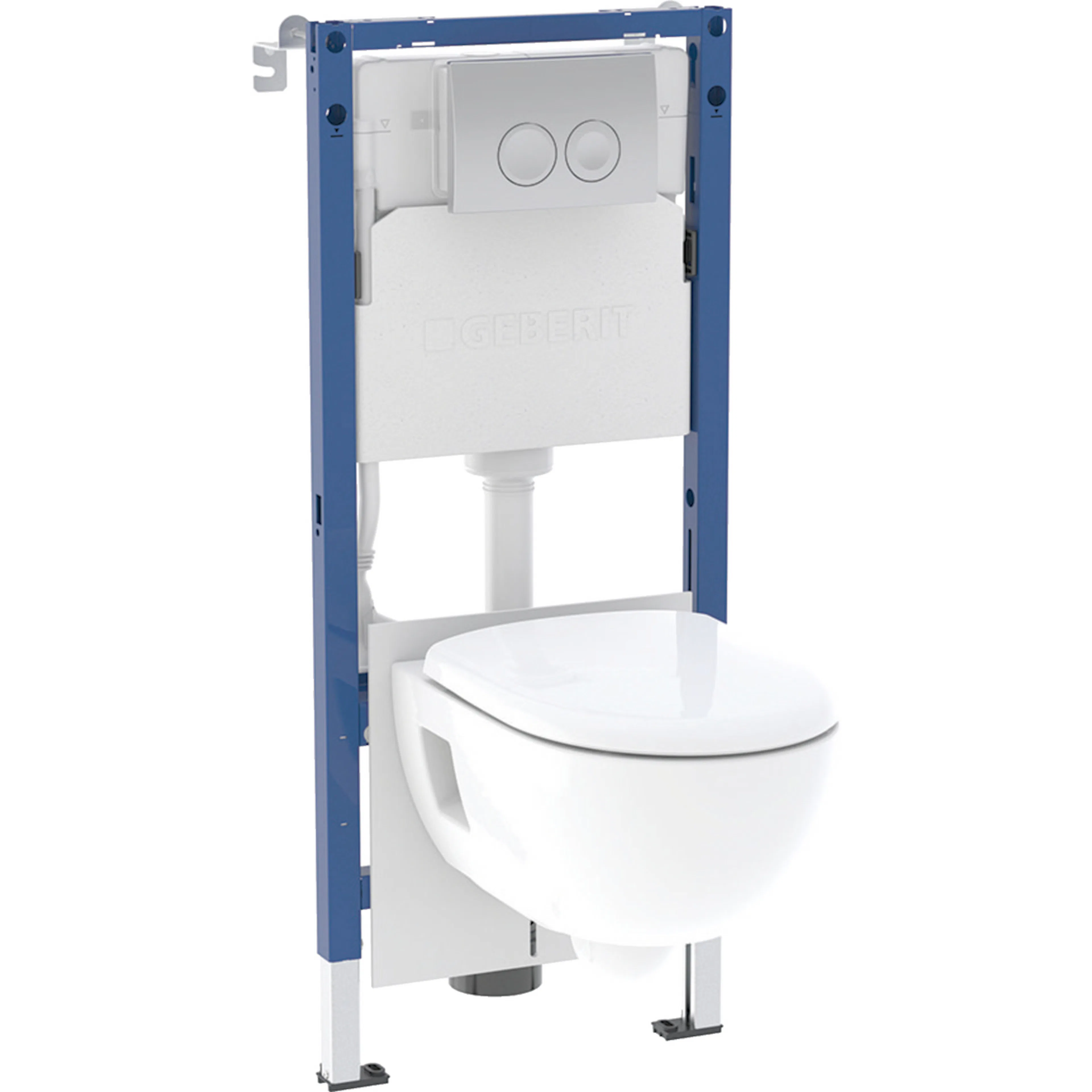 Toalettpaket Geberit Renova Rimfree med Delta WC-Fixtur och Spolplatta