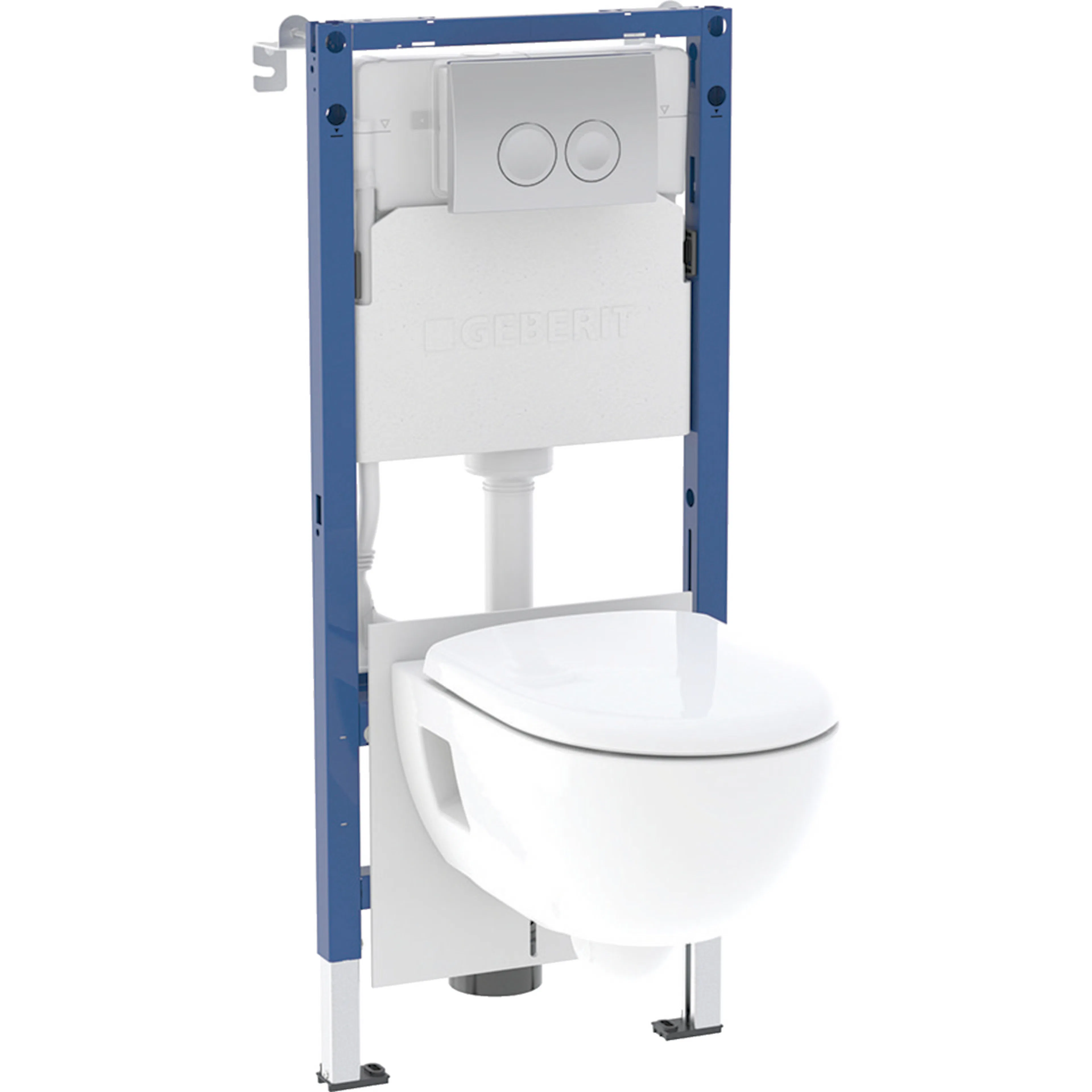 Toalettpaket Geberit Renova Rimfree med Delta WC-Fixtur och Spolplatta