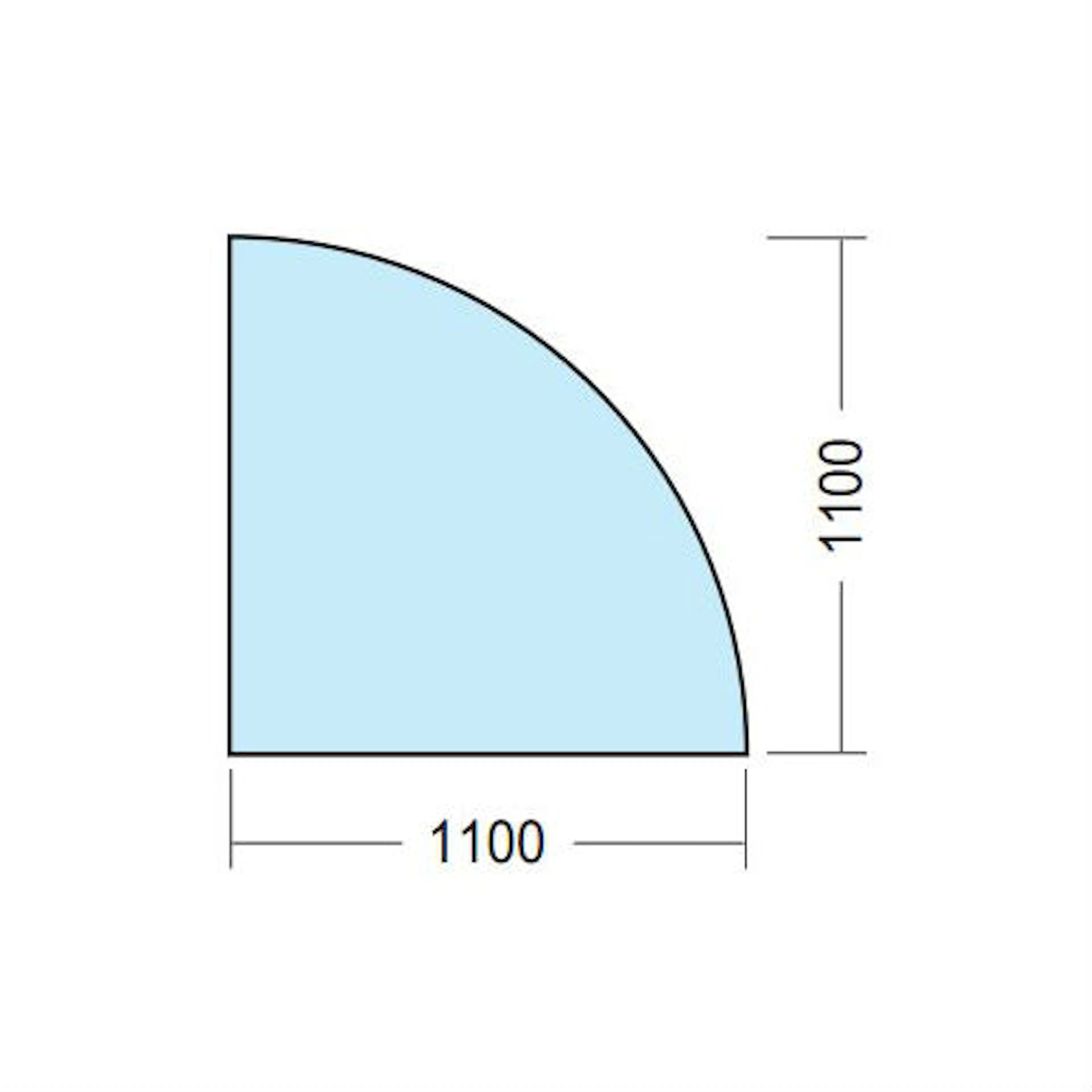 Golvglas Kaminexperten 1100 x 1100 Hörn