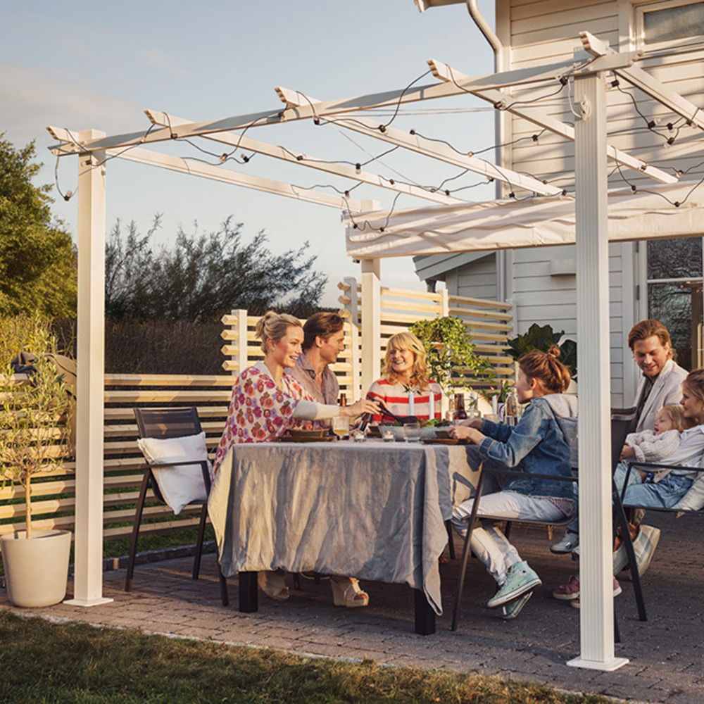 Pergola 3x3 m Vit Vit/Vit