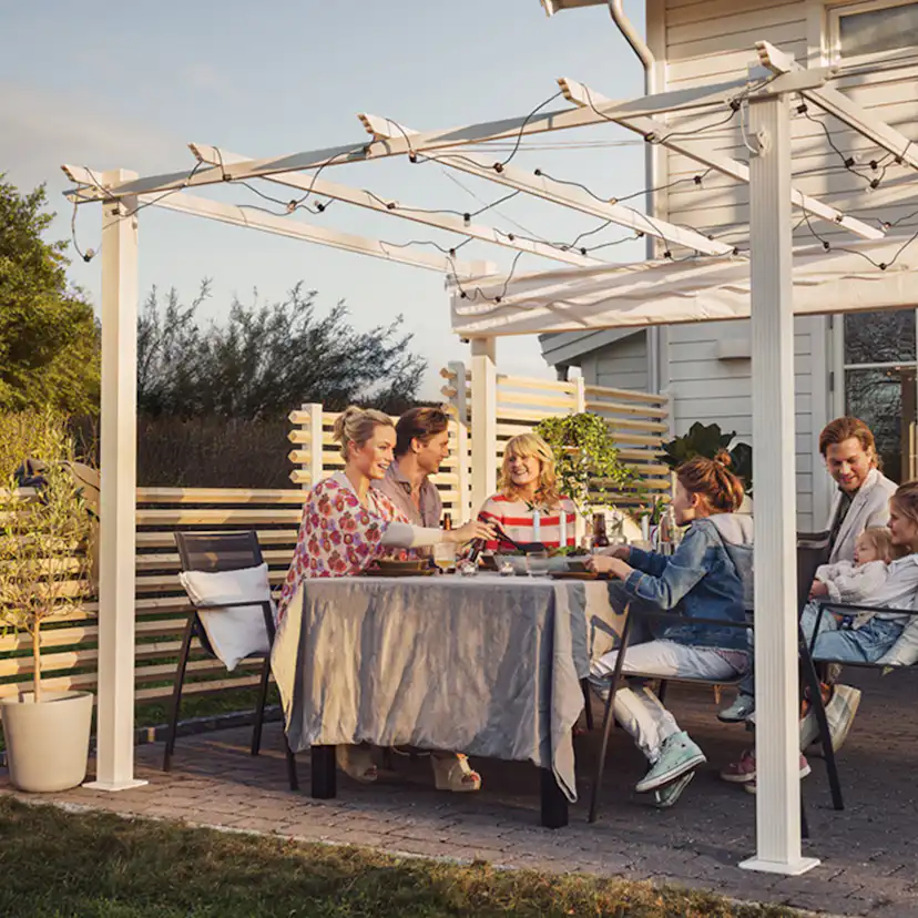 Pergola 3x3 m Vit Vit/Vit