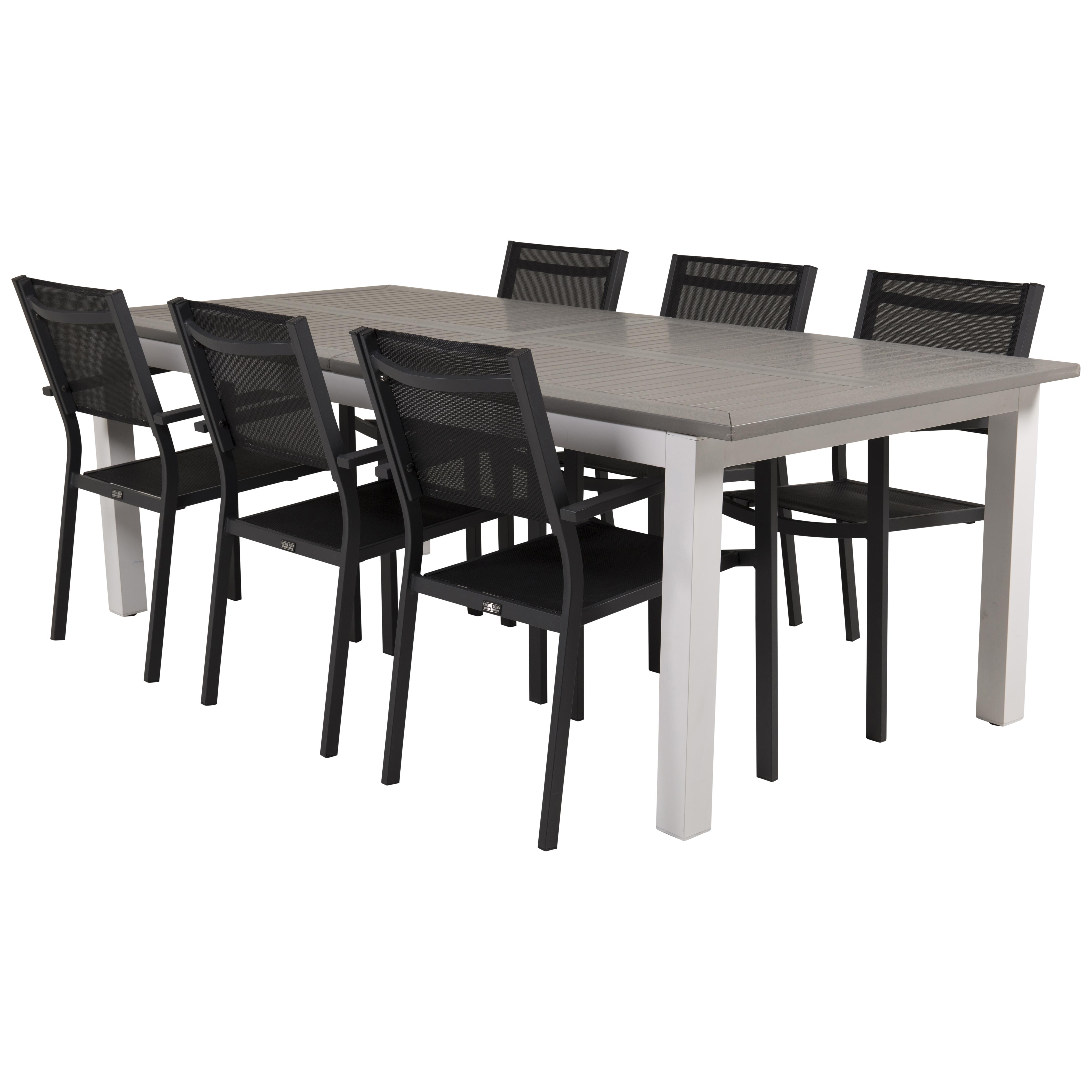 Matgrupp Venture Home Aleyna 224/324 med 6 Copacabana Karmstolar