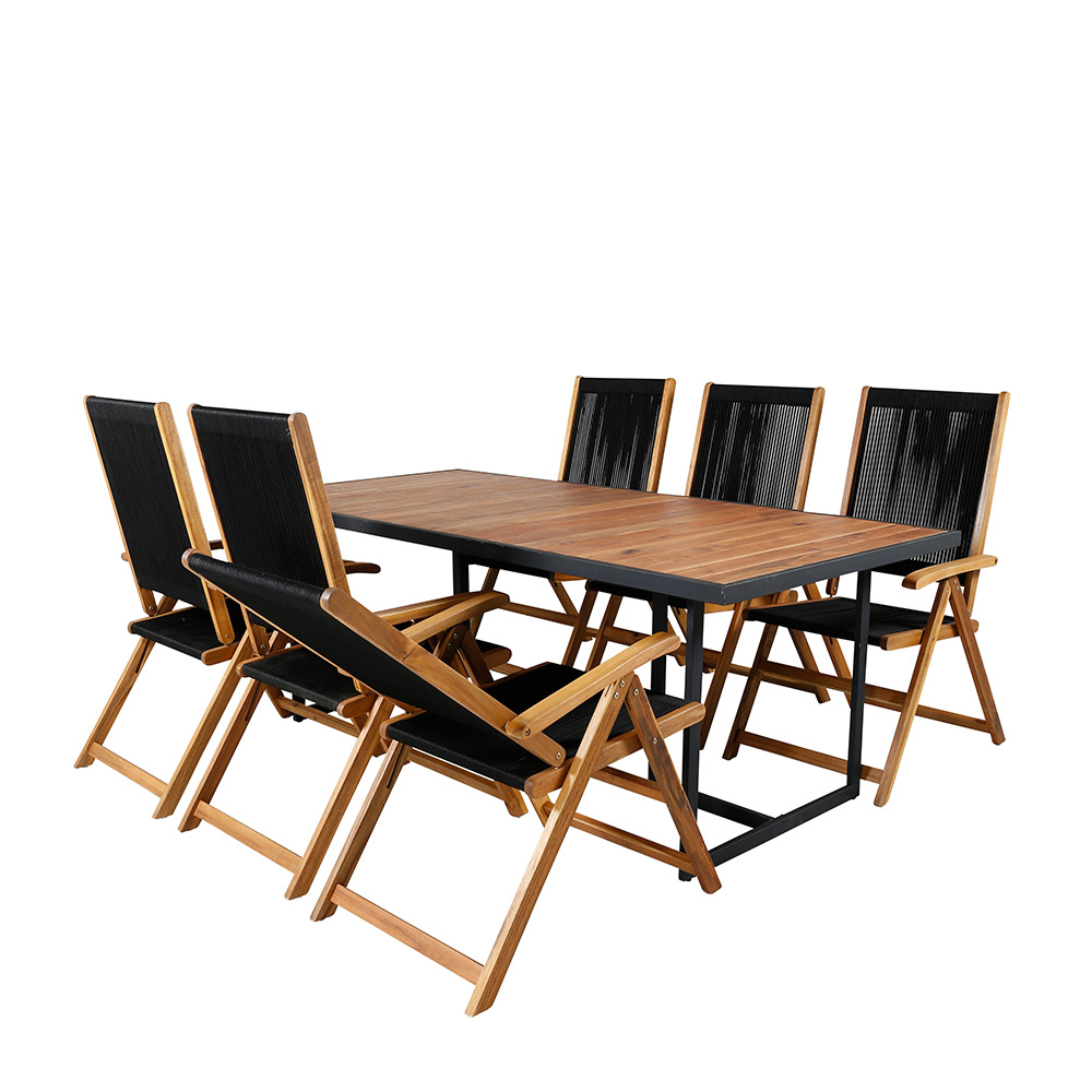 Matgrupp Venture Home King med 6 Lumi Vikbara Matstolar