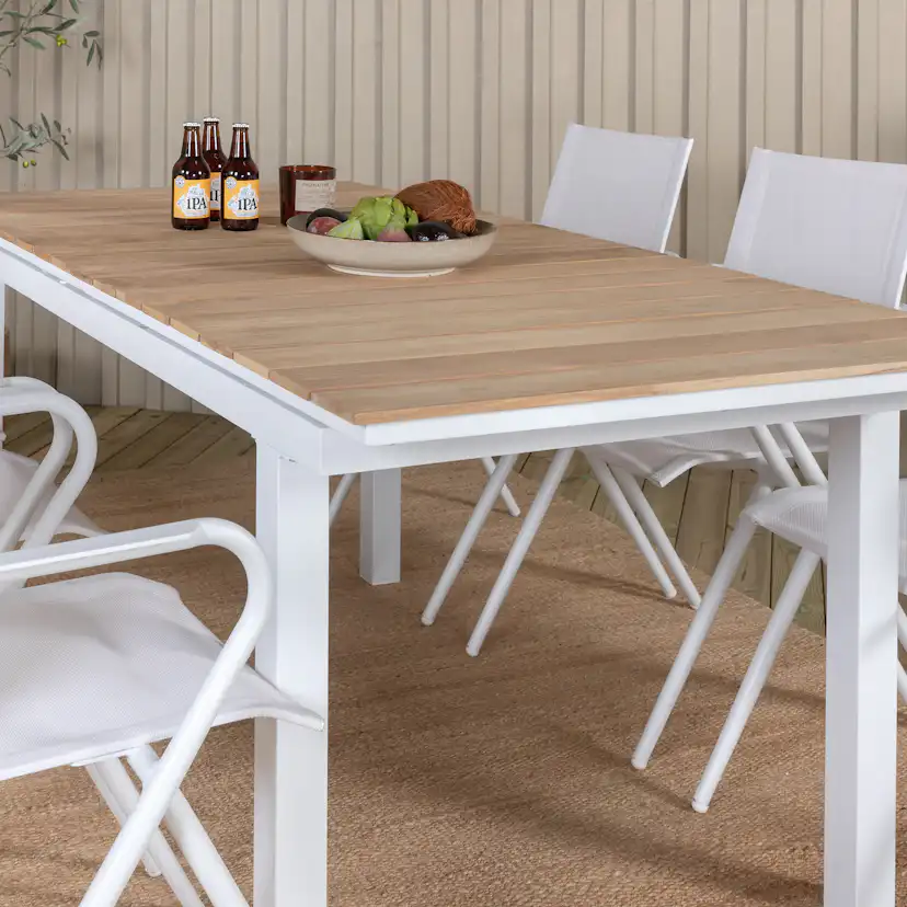 Matgrupp Venture Home Mendi med 6 Act Stolar Vit