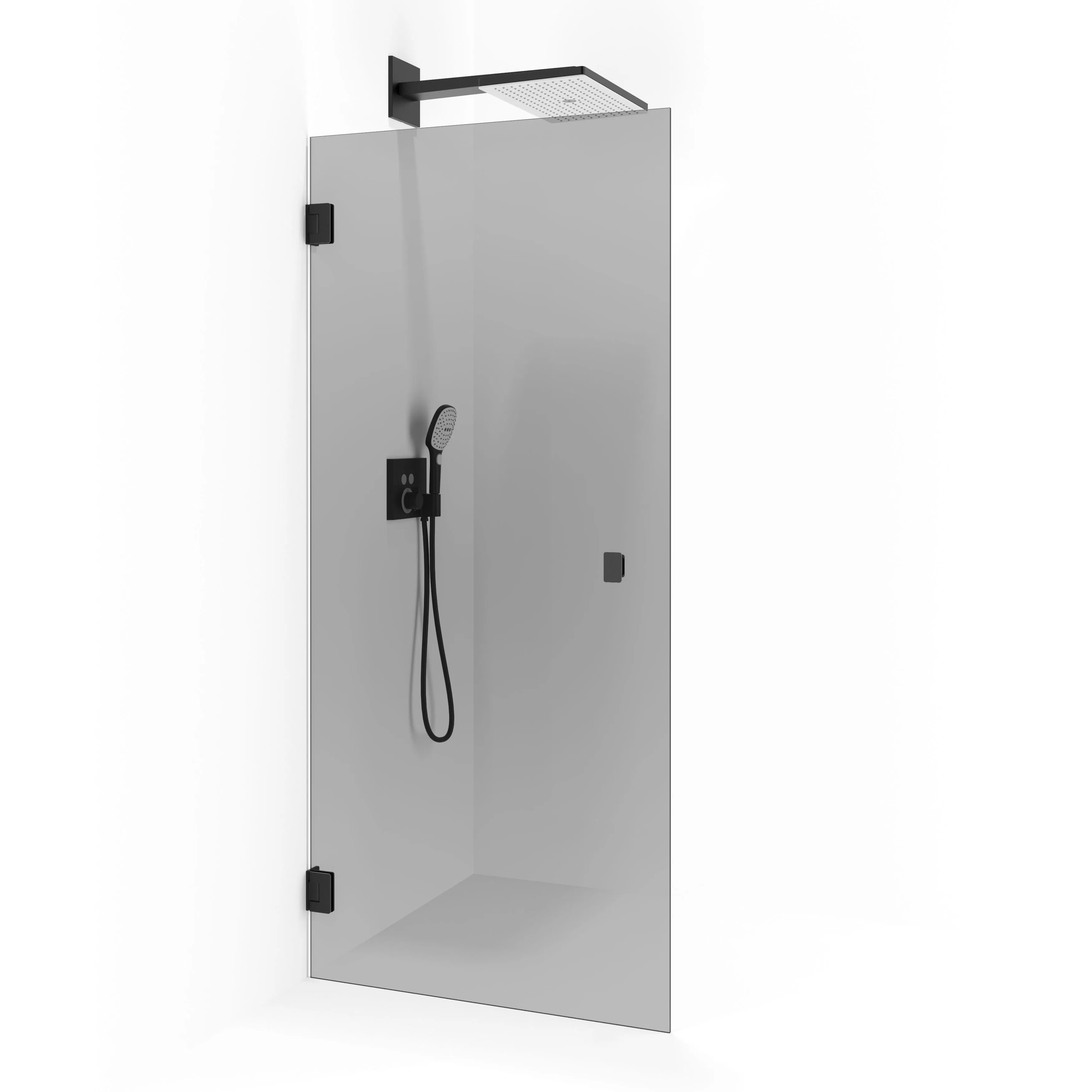 Grace SK Dörr Rak Ma Sv To 90 900 mm, Mattsvart, Tonat Glas