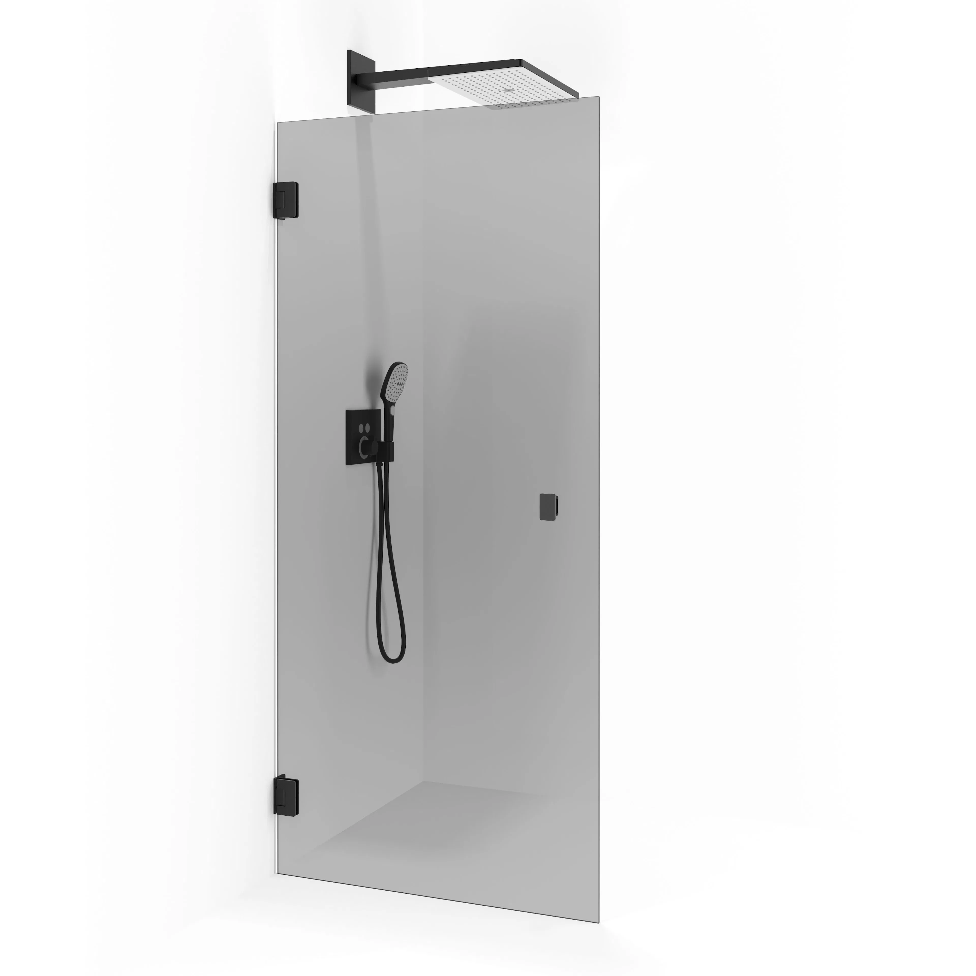 Grace SK Dörr Rak Ma Sv To 90 900 mm, Mattsvart, Tonat Glas