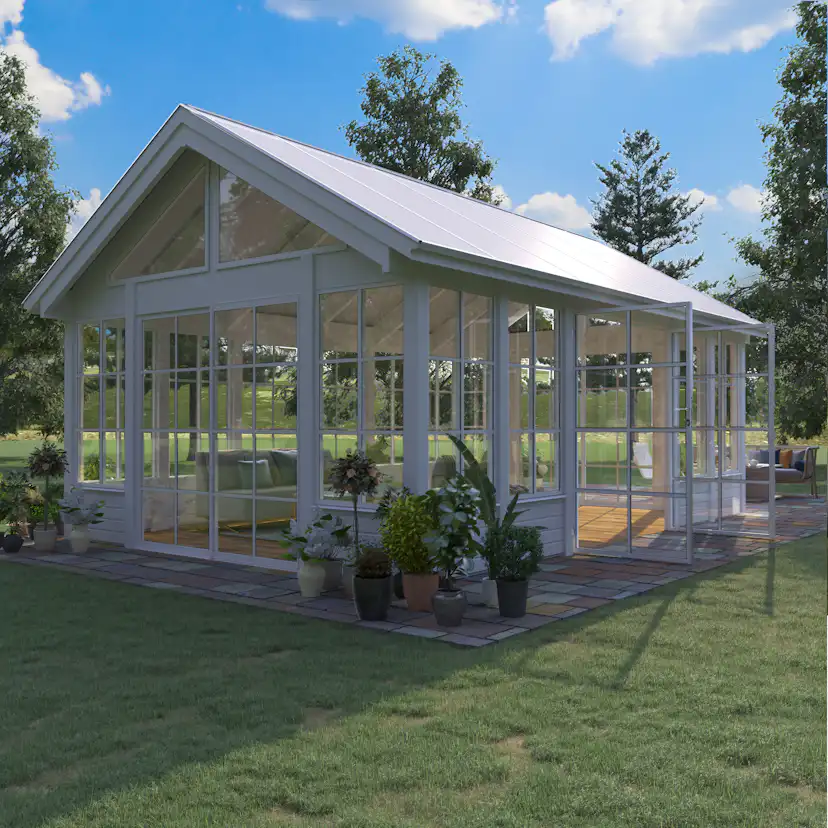 Växthus Landskap Grönska Förlängd Sommar 25 kvm