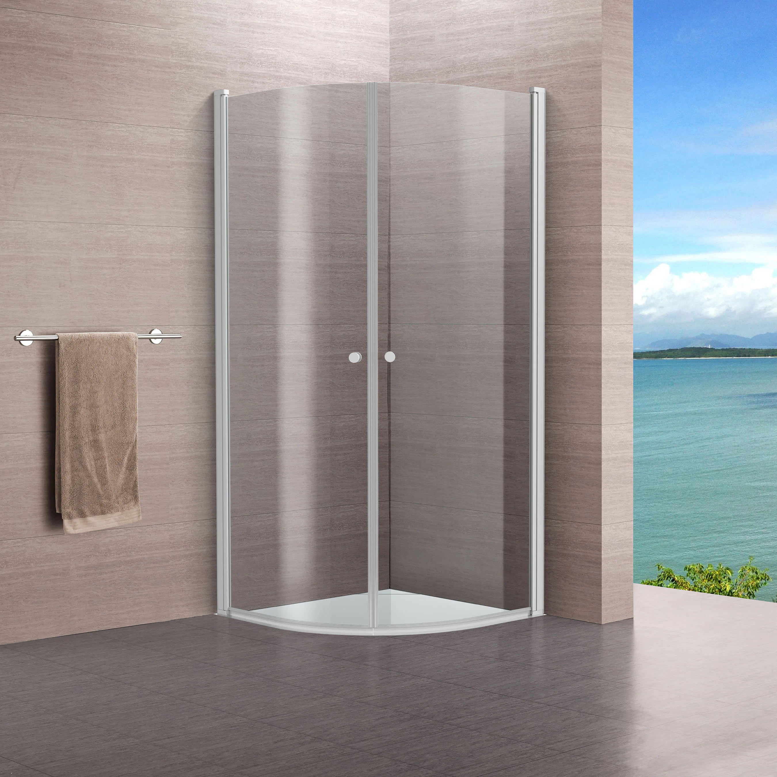 Dhörn Lusso1 White Svä90X90 Kl Vit, LxB: 900x900 mm med Knopp