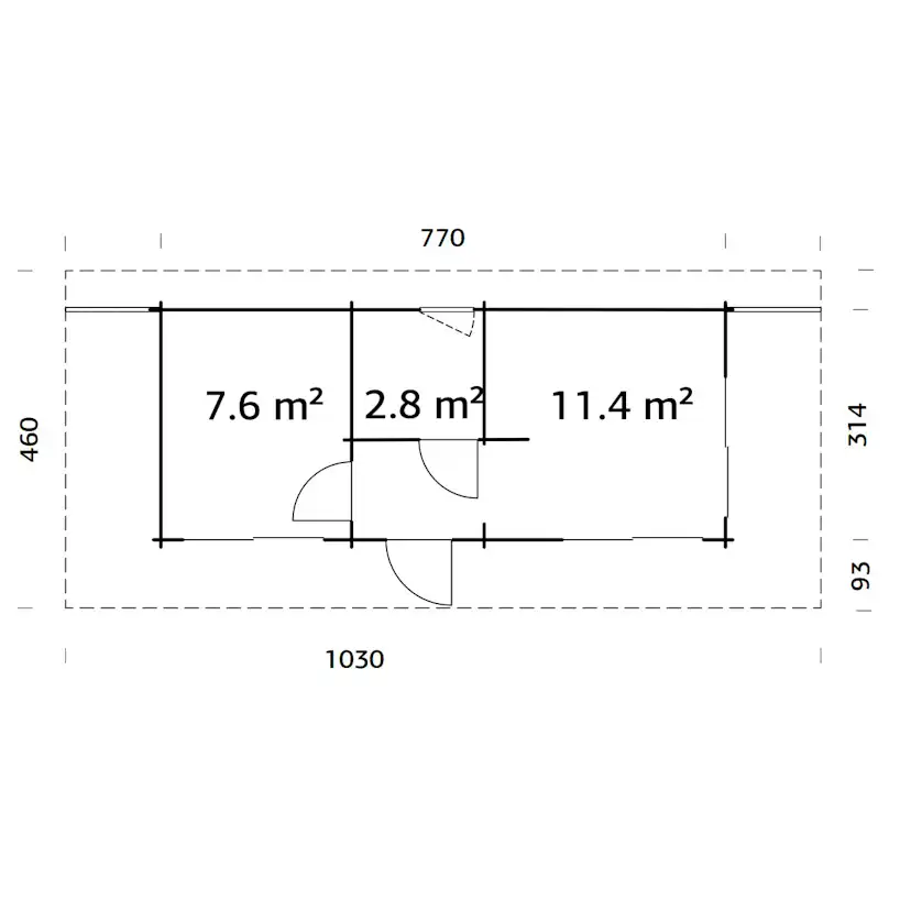 Trädgårdshus Palmako Cecilia 23,9 m2