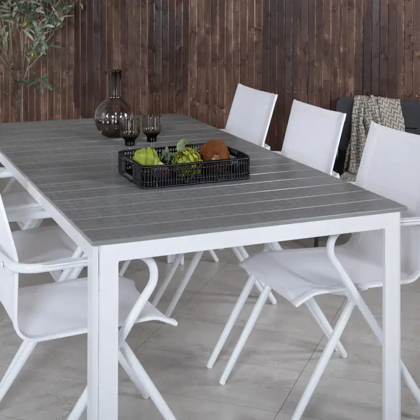 Matgrupp Venture Home Pincy Vit med 6 Aspen Matstolar