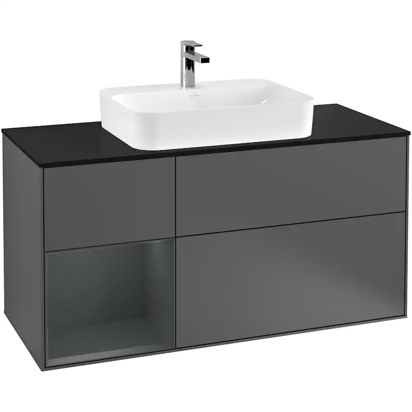 Tvättställsskåp Villeroy & Boch Finion med 3 Lådor Hylla och Bänkskiva för Ytmonterat Tvättställ