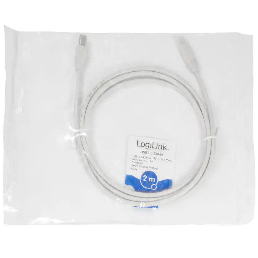 Kabel LogiLink USB-C till USB-B 2.0 2 m