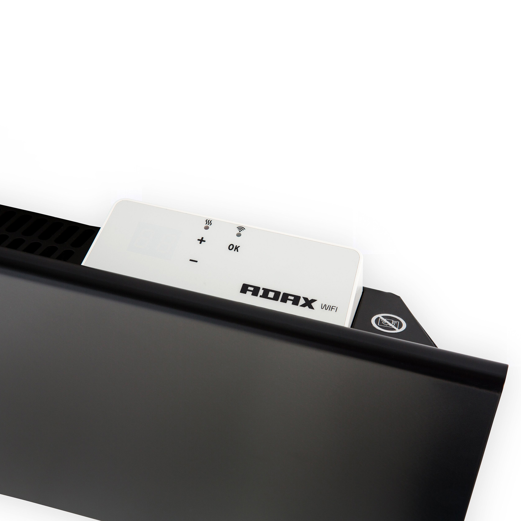 Elelement Adax Neo L KWT WiFi Svart Höjd 210mm Djup 87mm 230V Stickkontakt Effekt: 1000 W