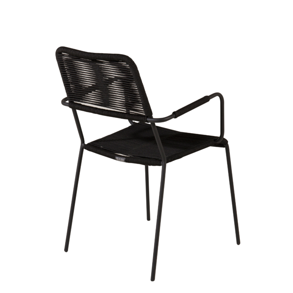 Lindos Armchair - Black Alu / Black Rope Svart
