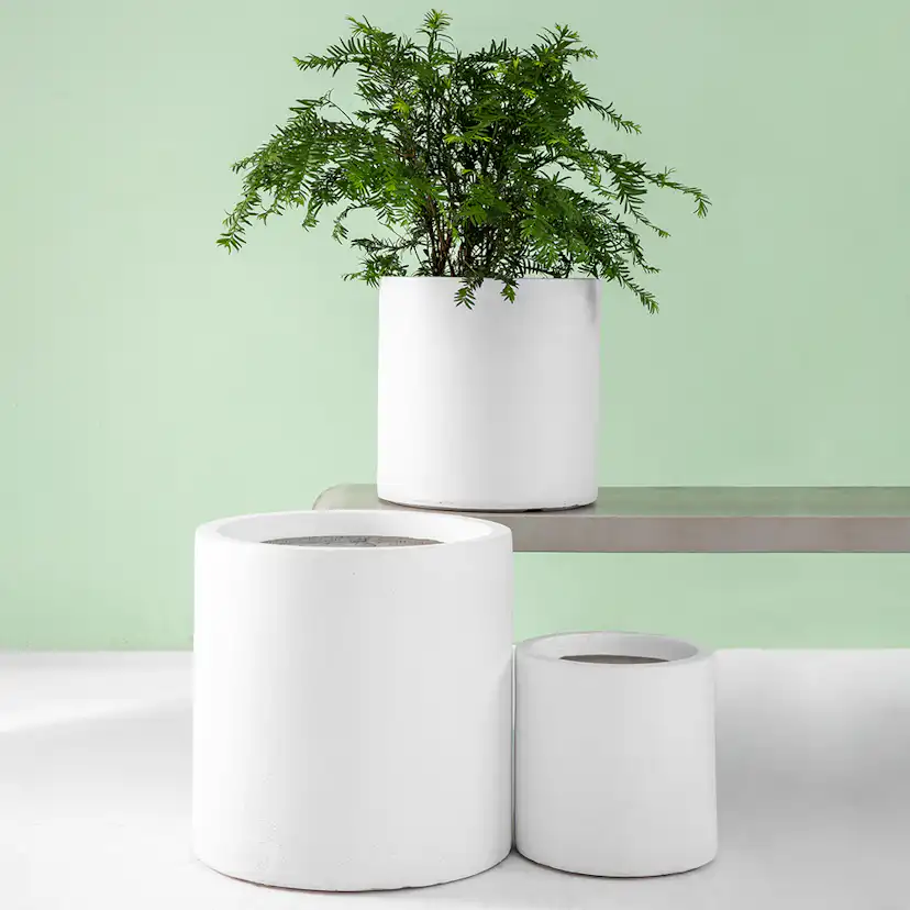 Kruka Lyfco Rund och Hög Vit 3-pack
