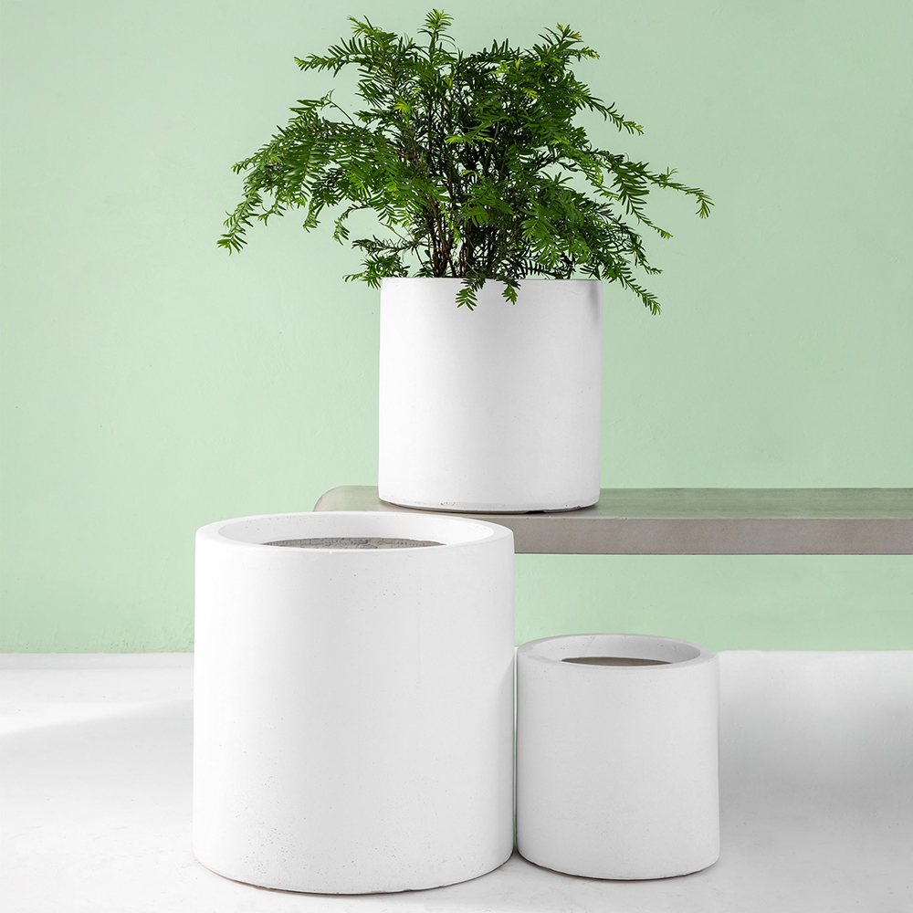 Kruka Lyfco Rund och Hög Vit 3-pack