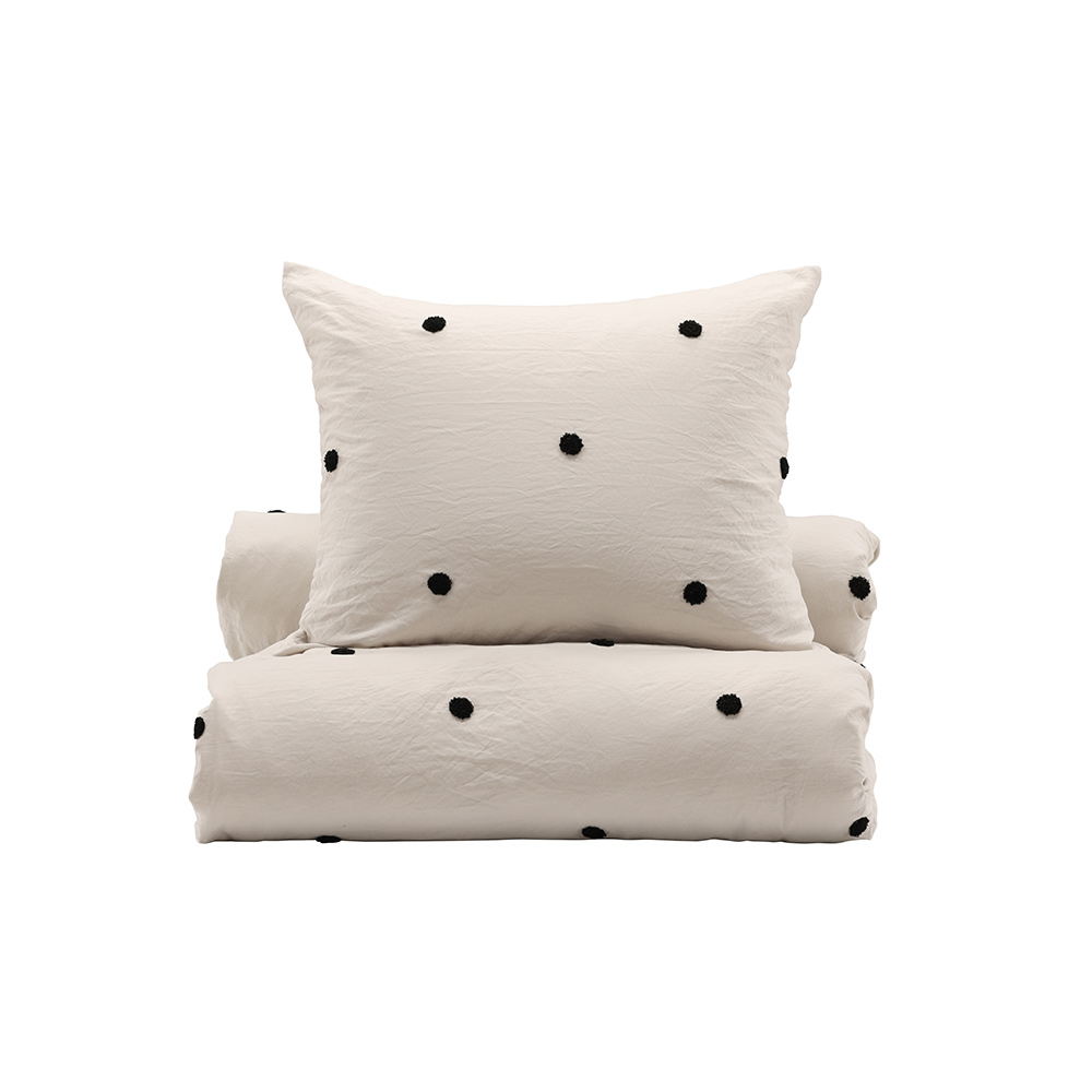 Loke Bedset Microfiber/tufted emd - Light Grey / Grå/Svart