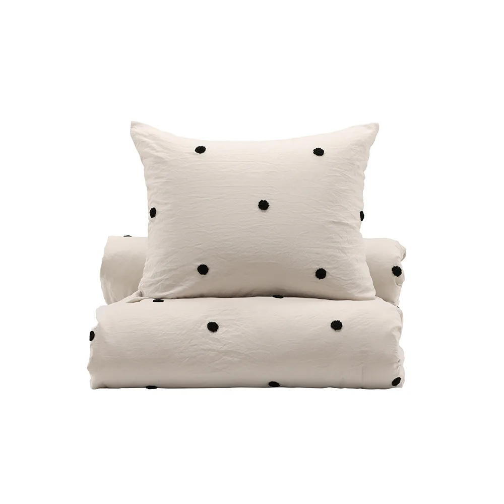 Loke Bedset Microfiber/tufted emd - Light Grey / Grå/Svart