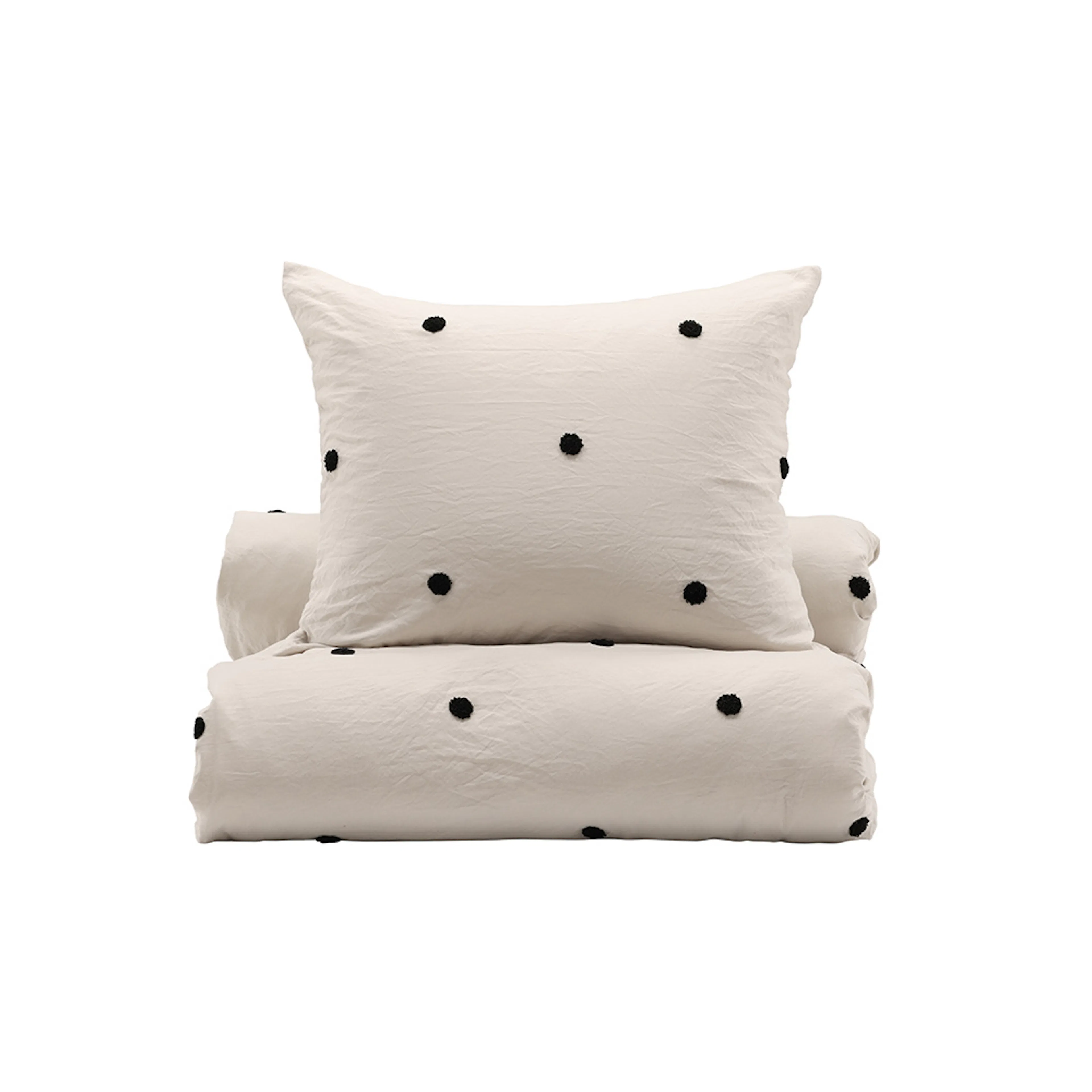 Loke Bedset Microfiber/tufted emd - Light Grey / Grå/Svart